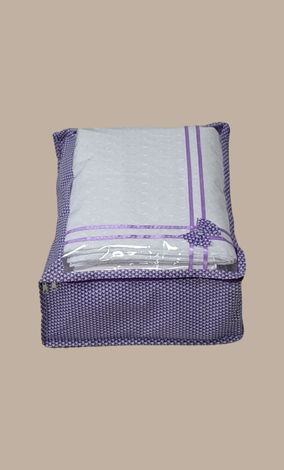 Purple Check Sari Cover