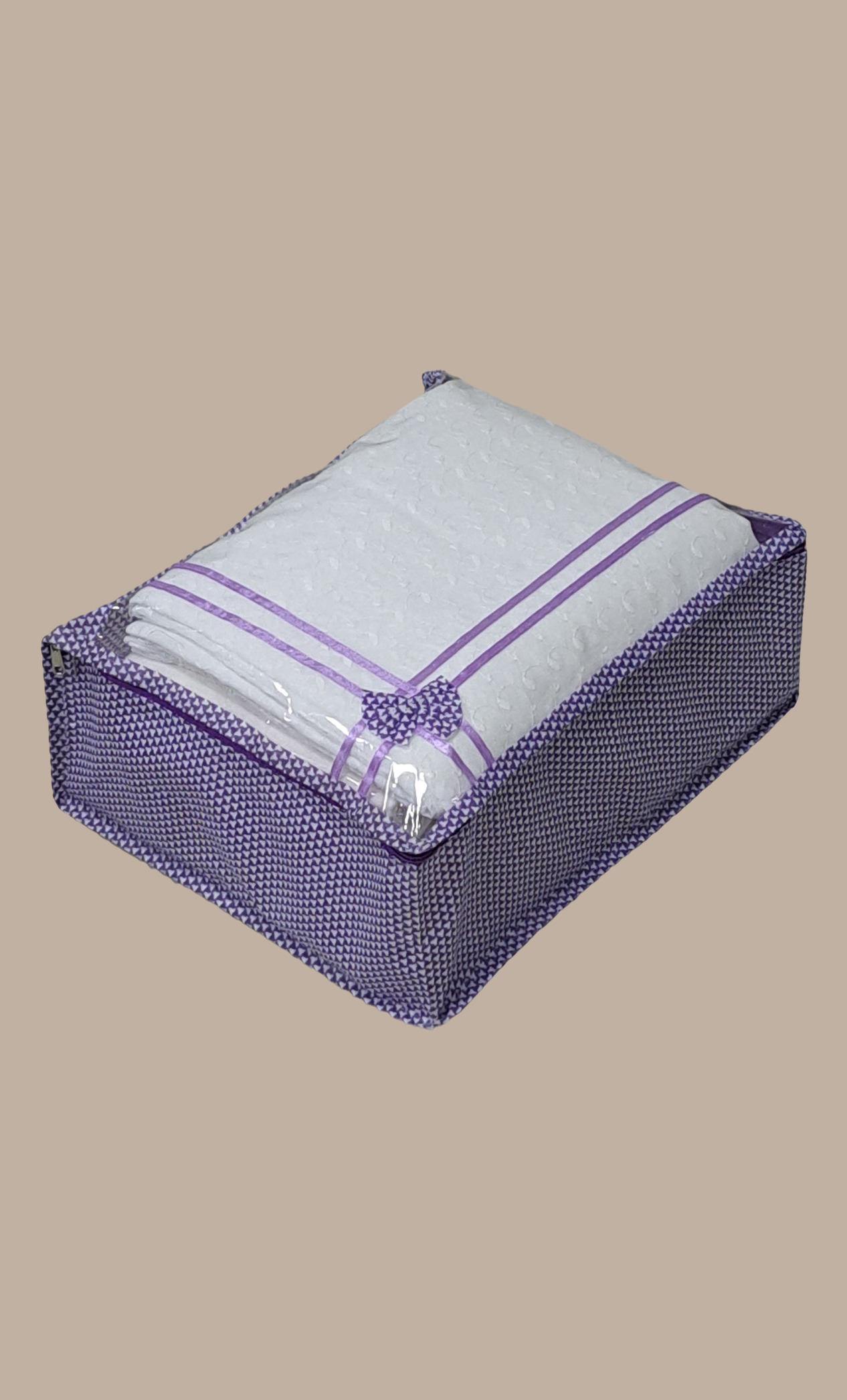 Purple Check Sari Cover