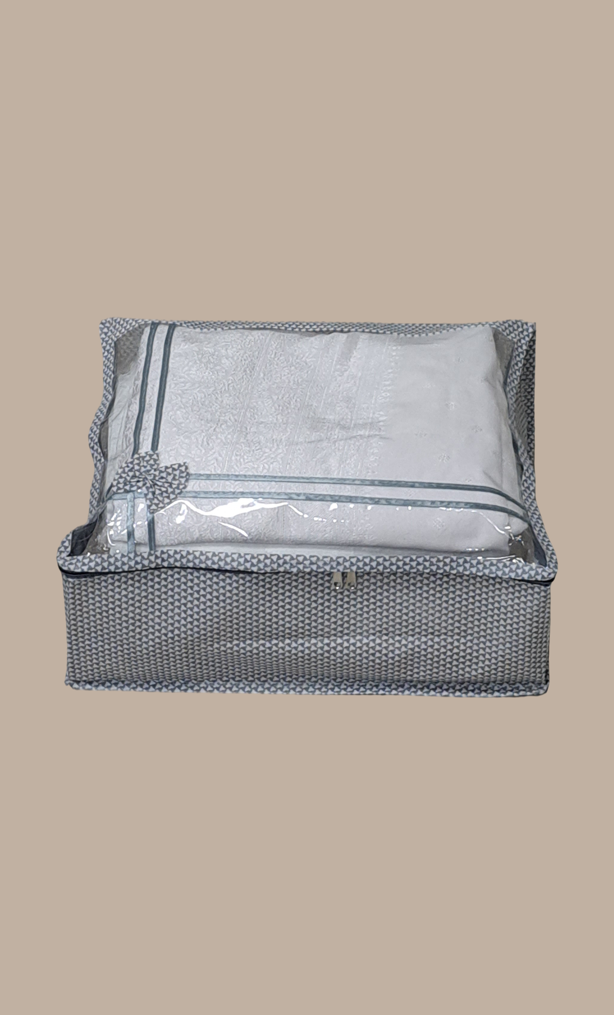 Grey Check Sari Cover