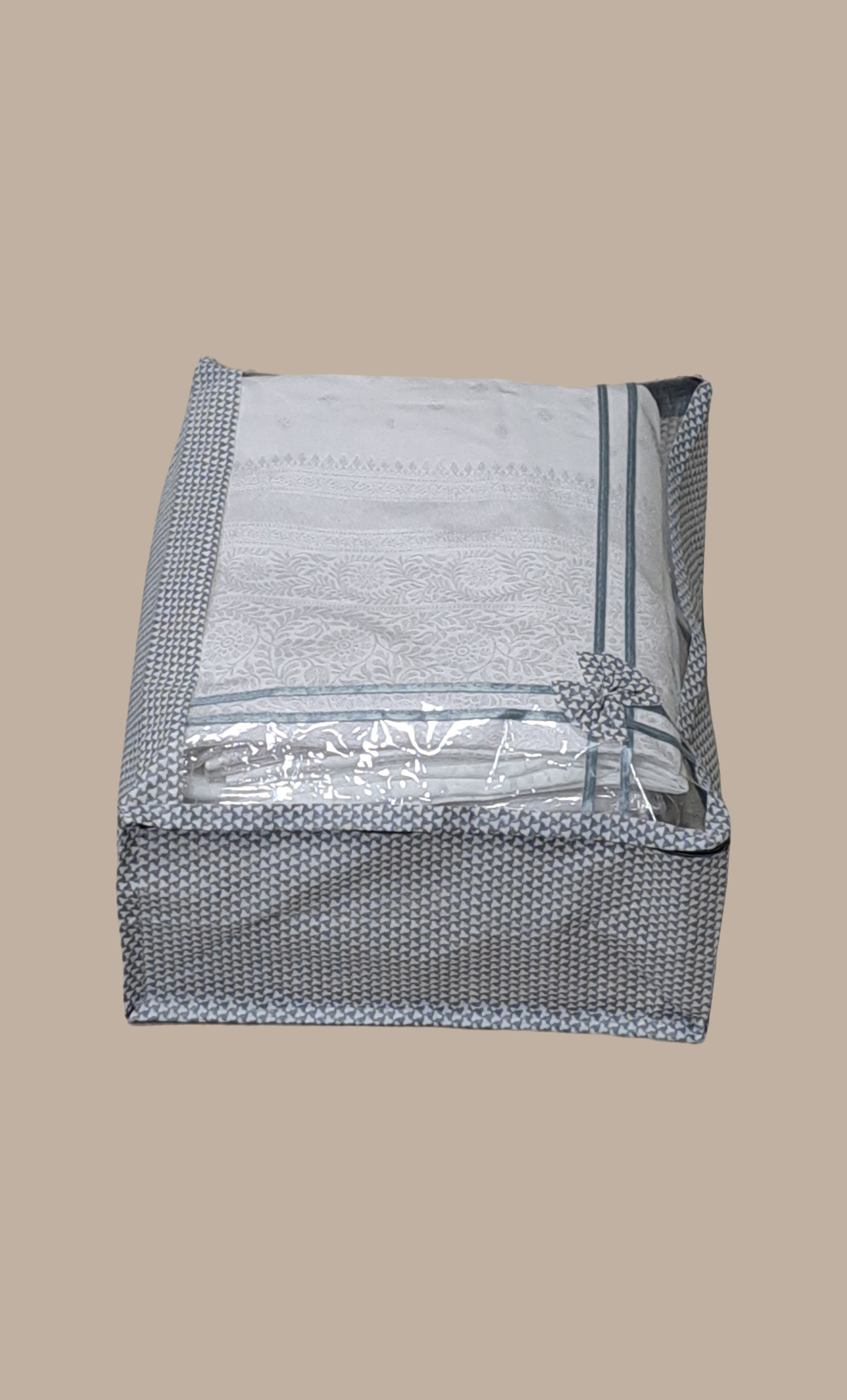 Grey Check Sari Cover