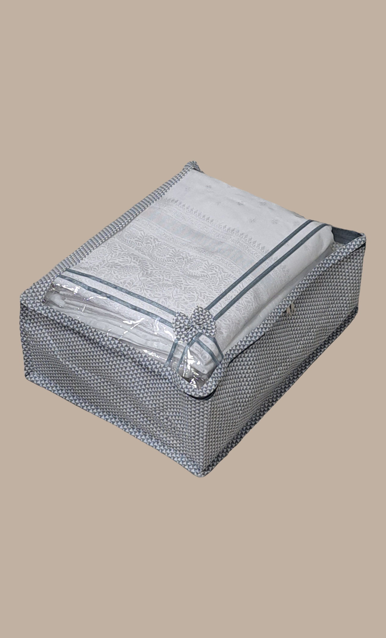 Grey Check Sari Cover