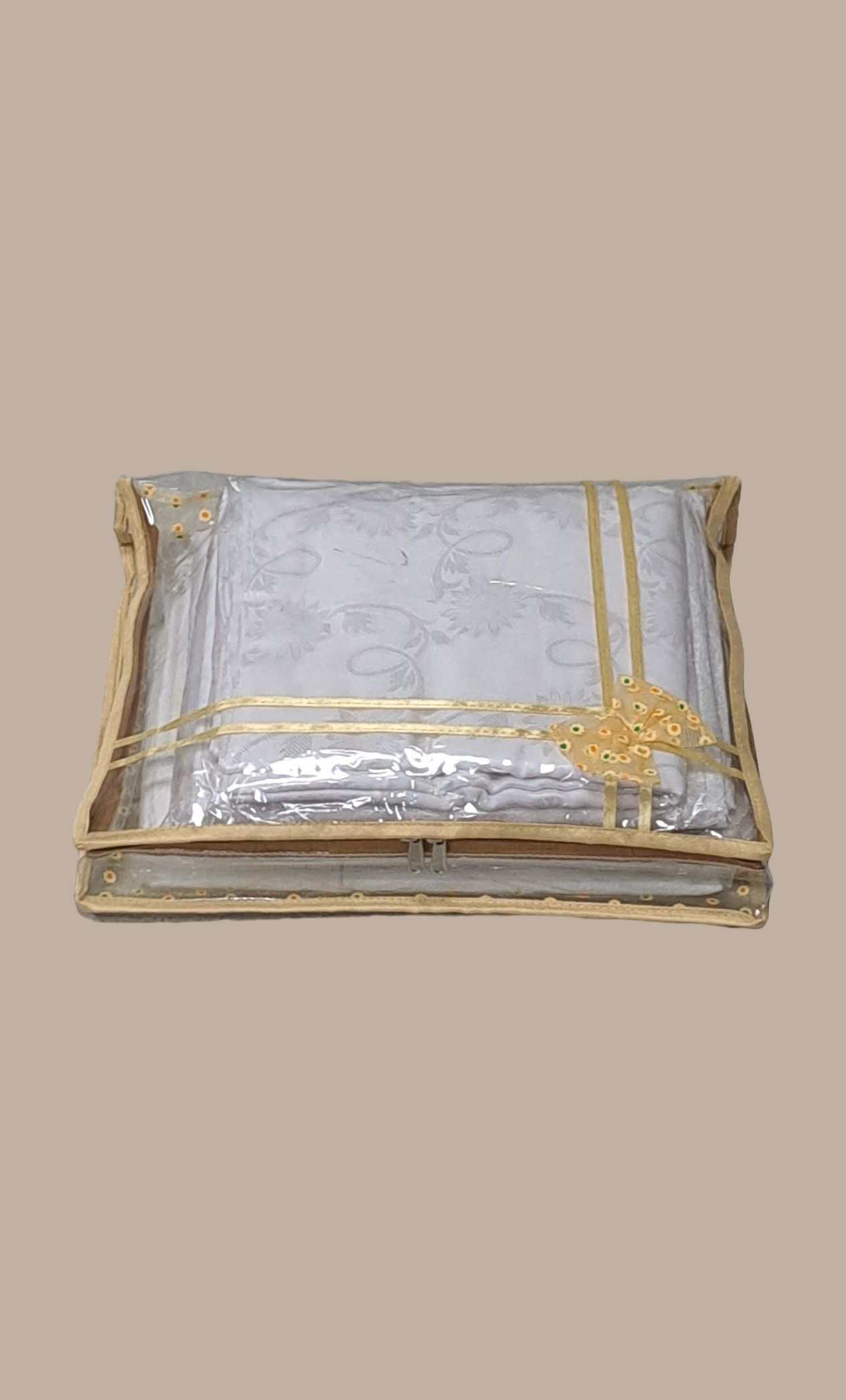 Beige Double Sari Cover