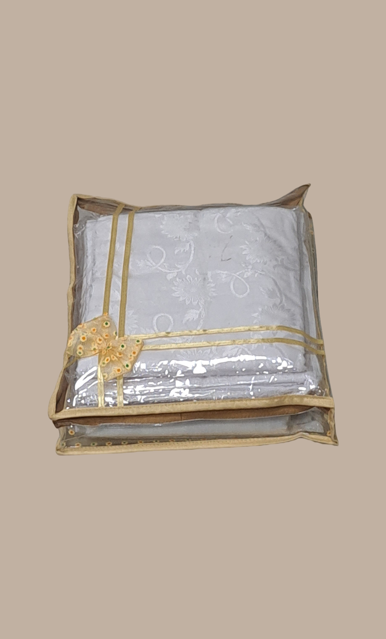 Beige Double Sari Cover