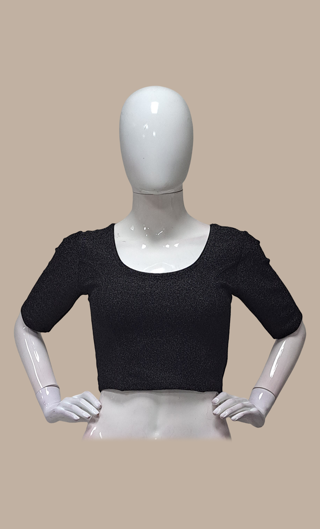 Black Shimmer Stretch Blouse