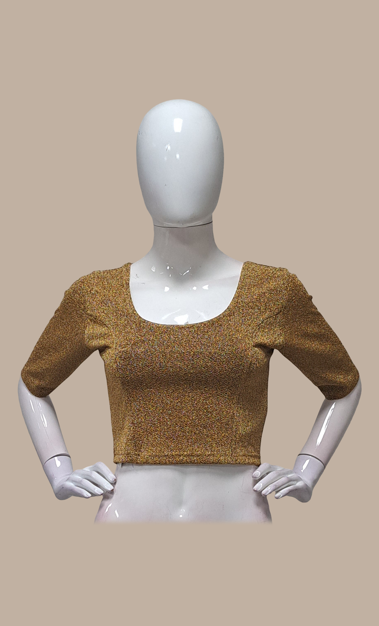 Deep Gold Shimmer Stretch Blouse