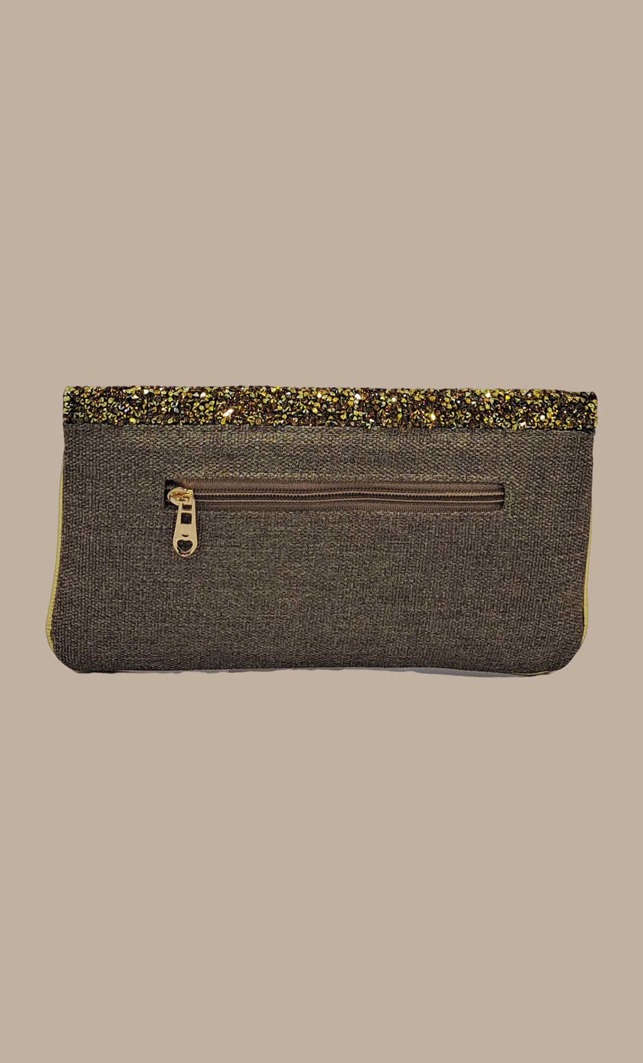 Bronze Embroidered Clutch