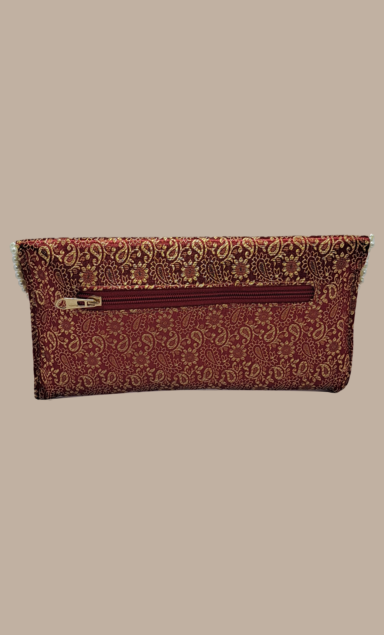 Maroon Woven Clutch