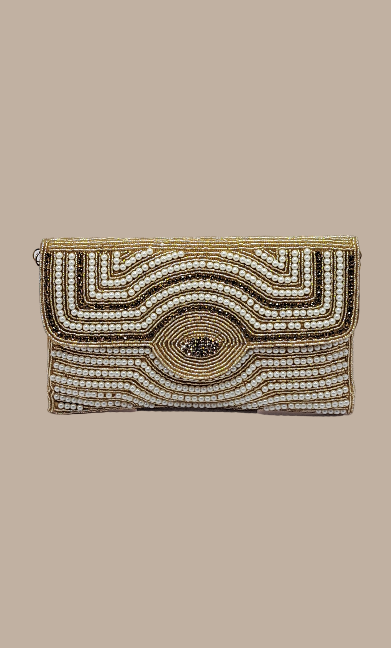 Bronze Embroidered Clutch