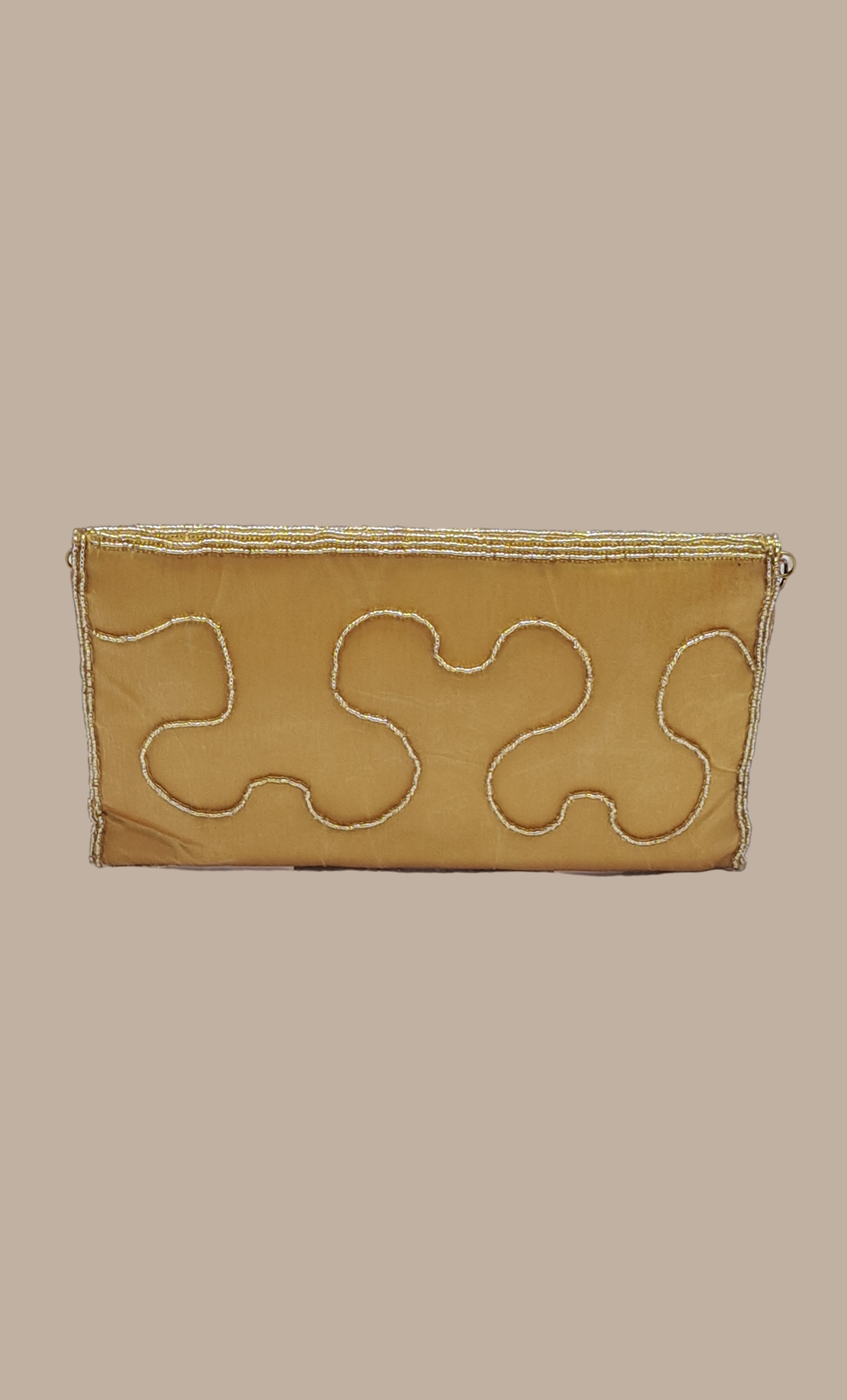 Bronze Embroidered Clutch