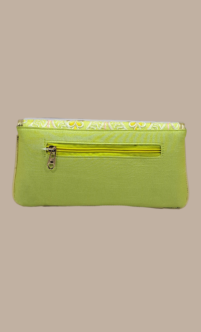 Lime Embroidered Clutch