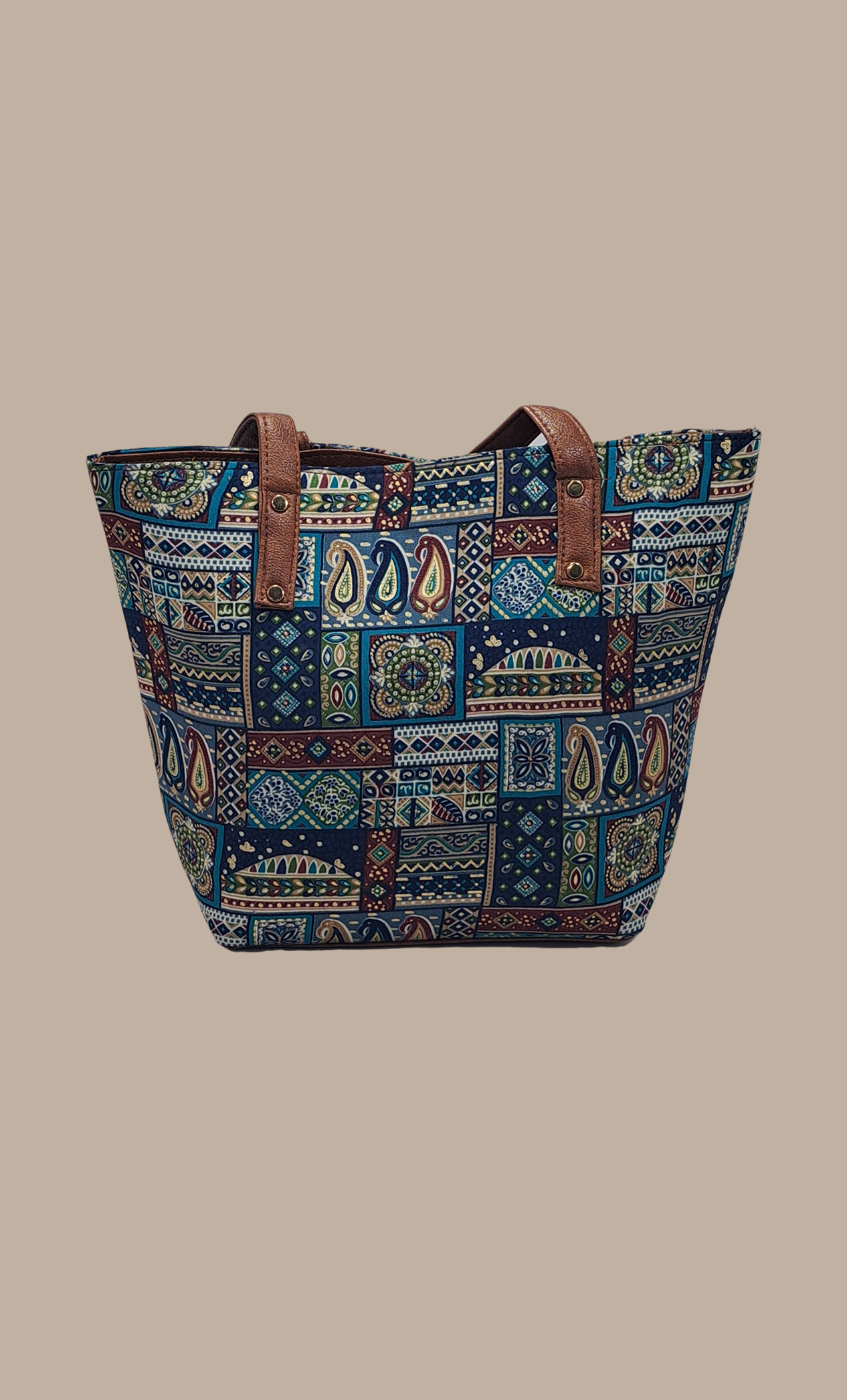 5 Piece Navy Printed Handbag