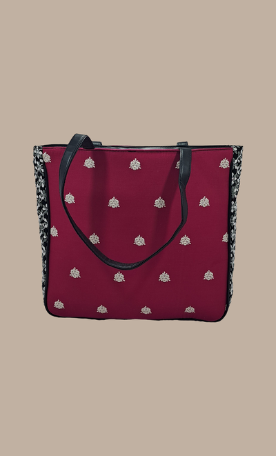 Cerise Embroidered Handbag