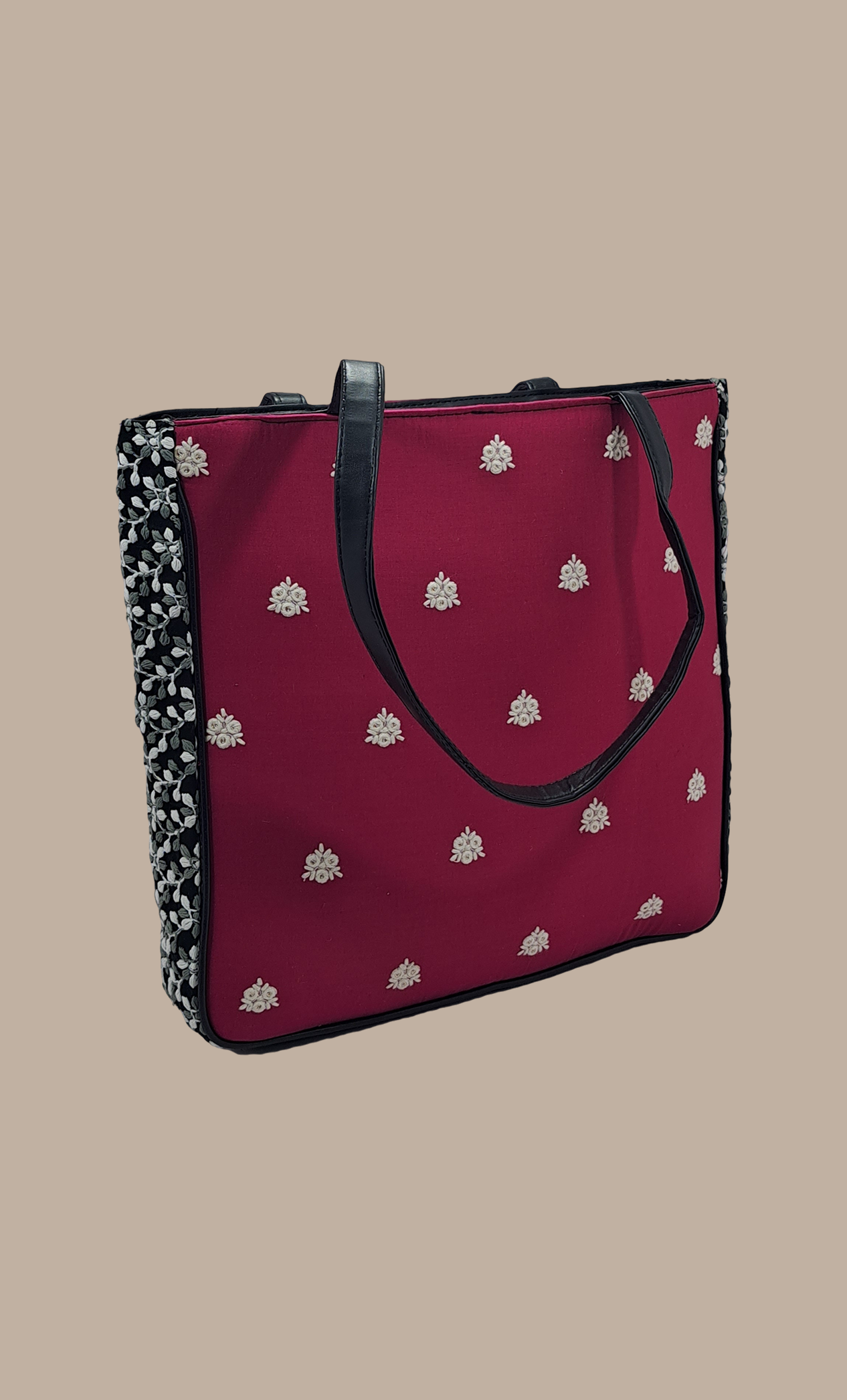 Cerise Embroidered Handbag