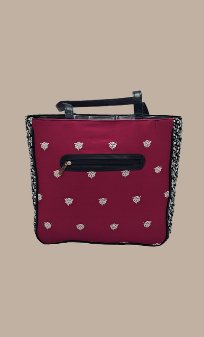 Cerise Embroidered Handbag