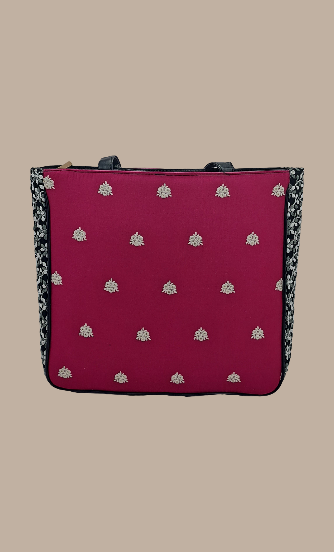 Cerise Embroidered Handbag