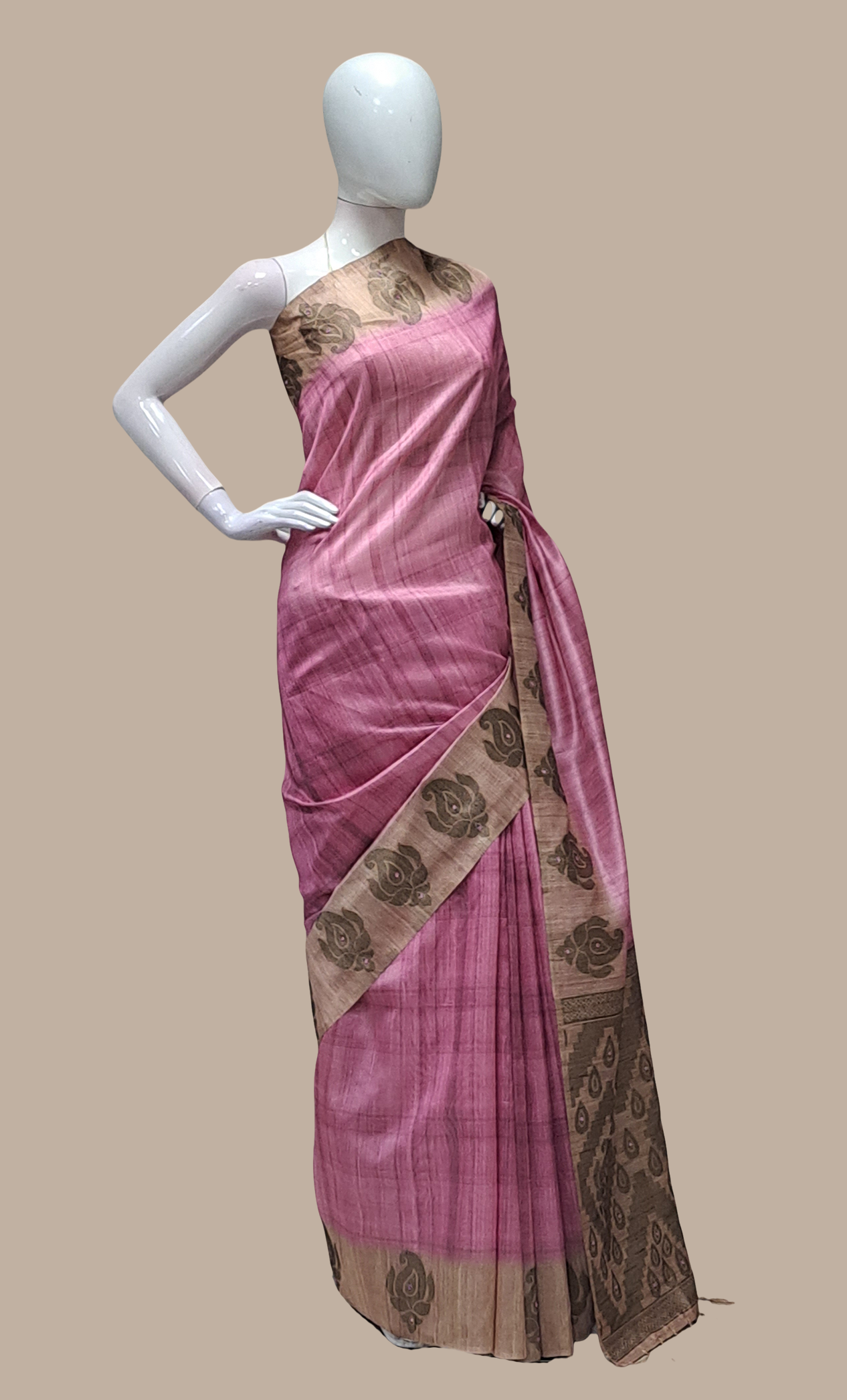 Deep Mink Cotton Sari