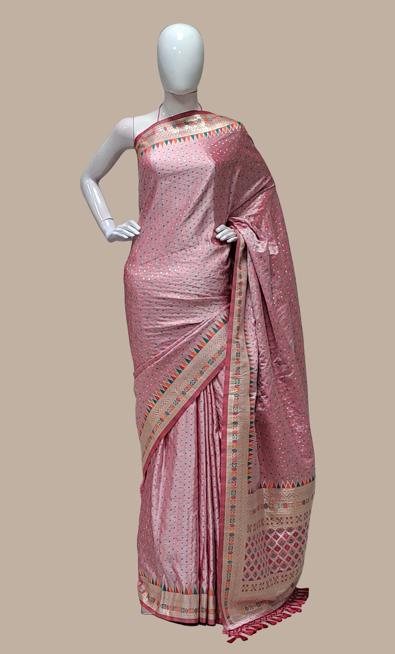 Deep Mink Woven Art Silk Sari