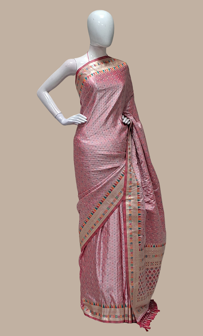 Deep Mink Woven Art Silk Sari