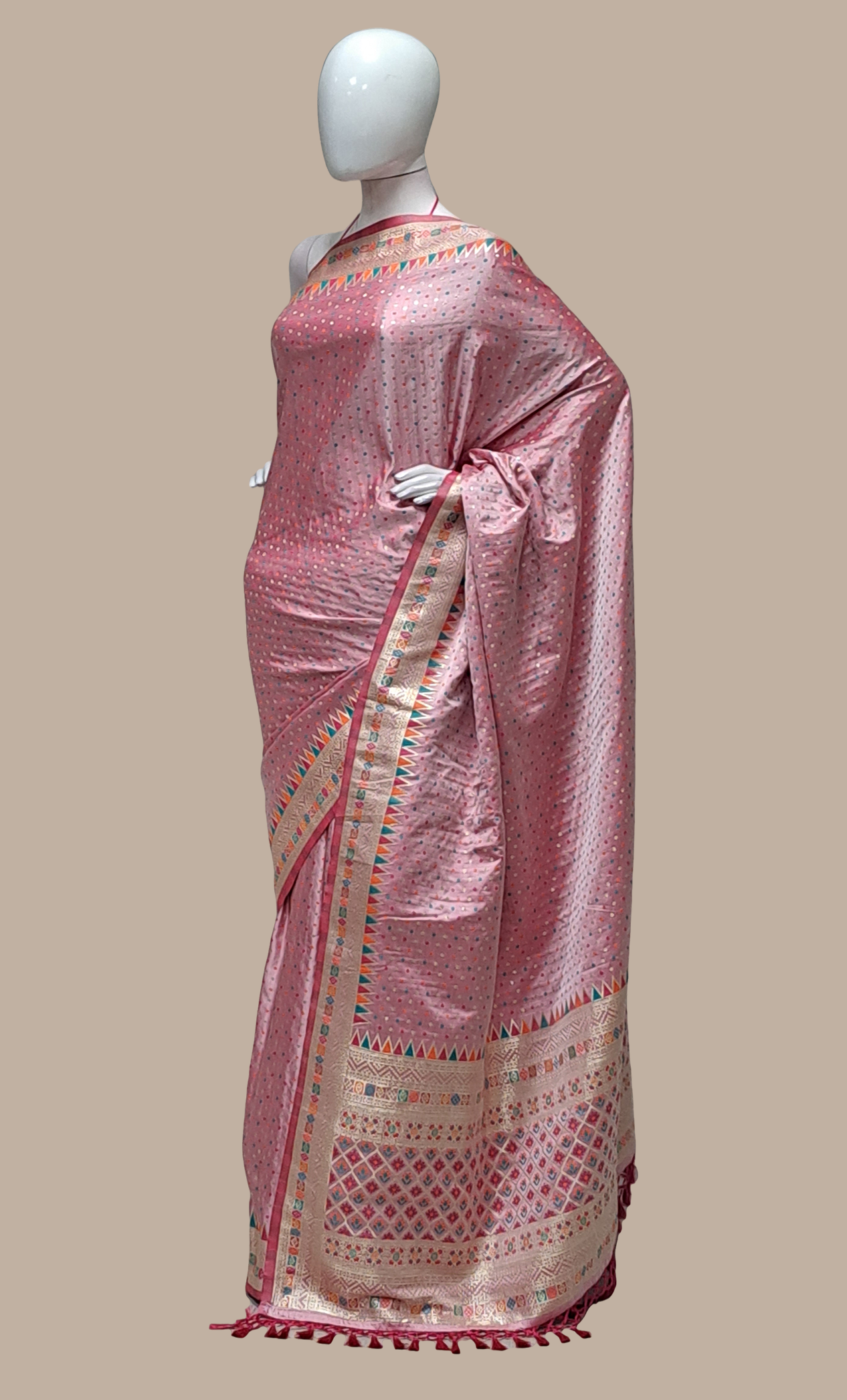 Deep Mink Woven Art Silk Sari