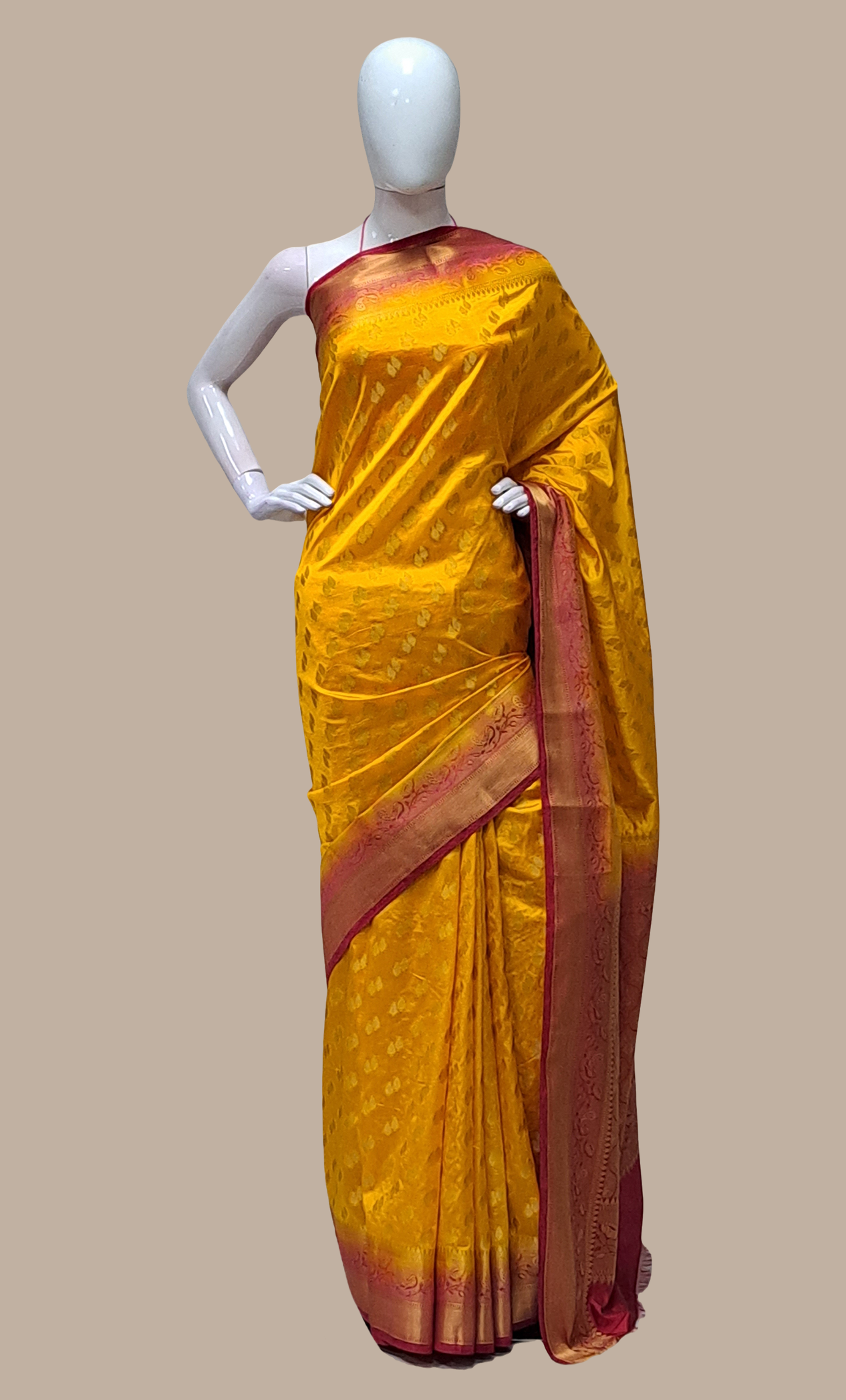 Deep Mustard Woven Art Silk Sari