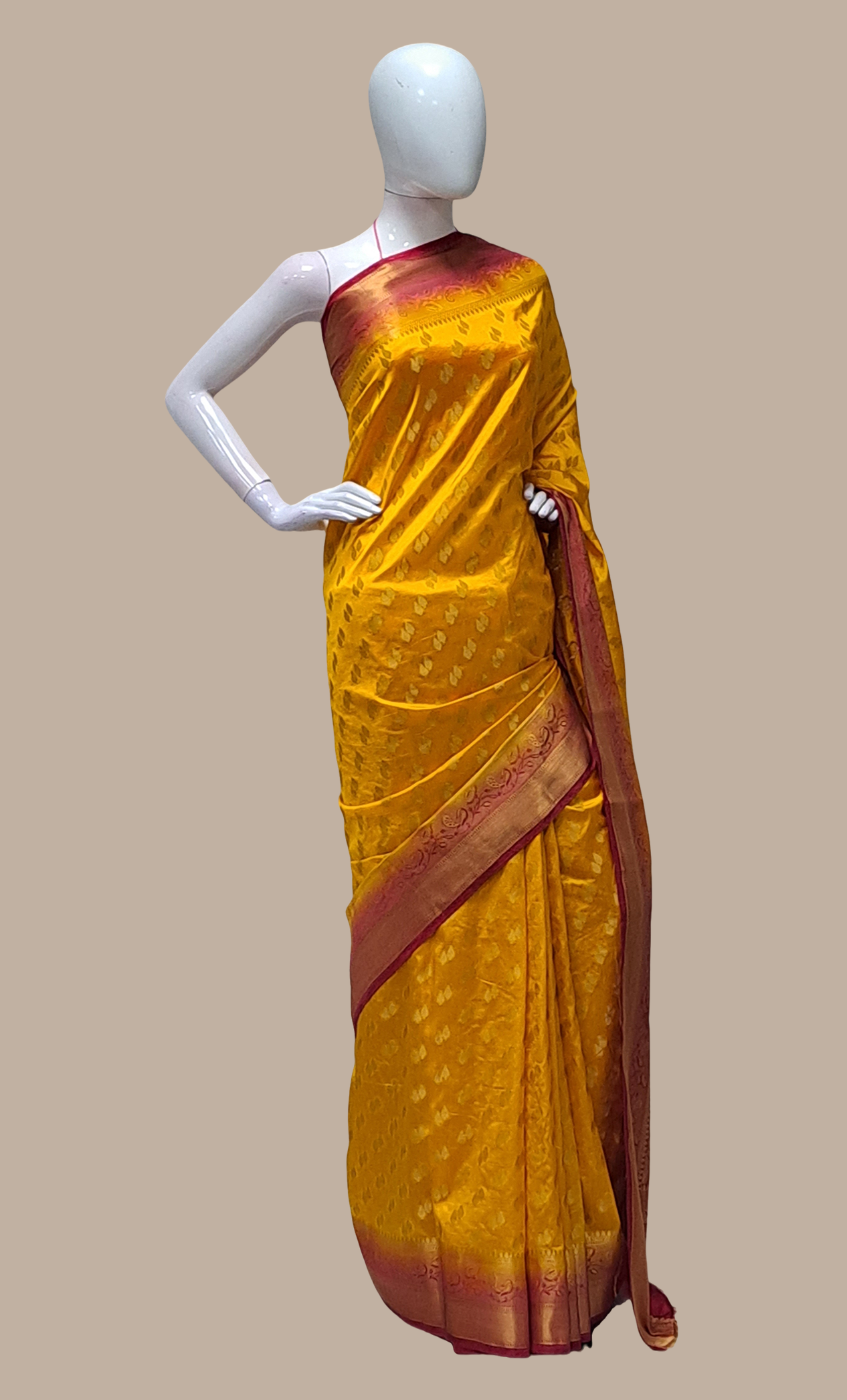 Deep Mustard Woven Art Silk Sari