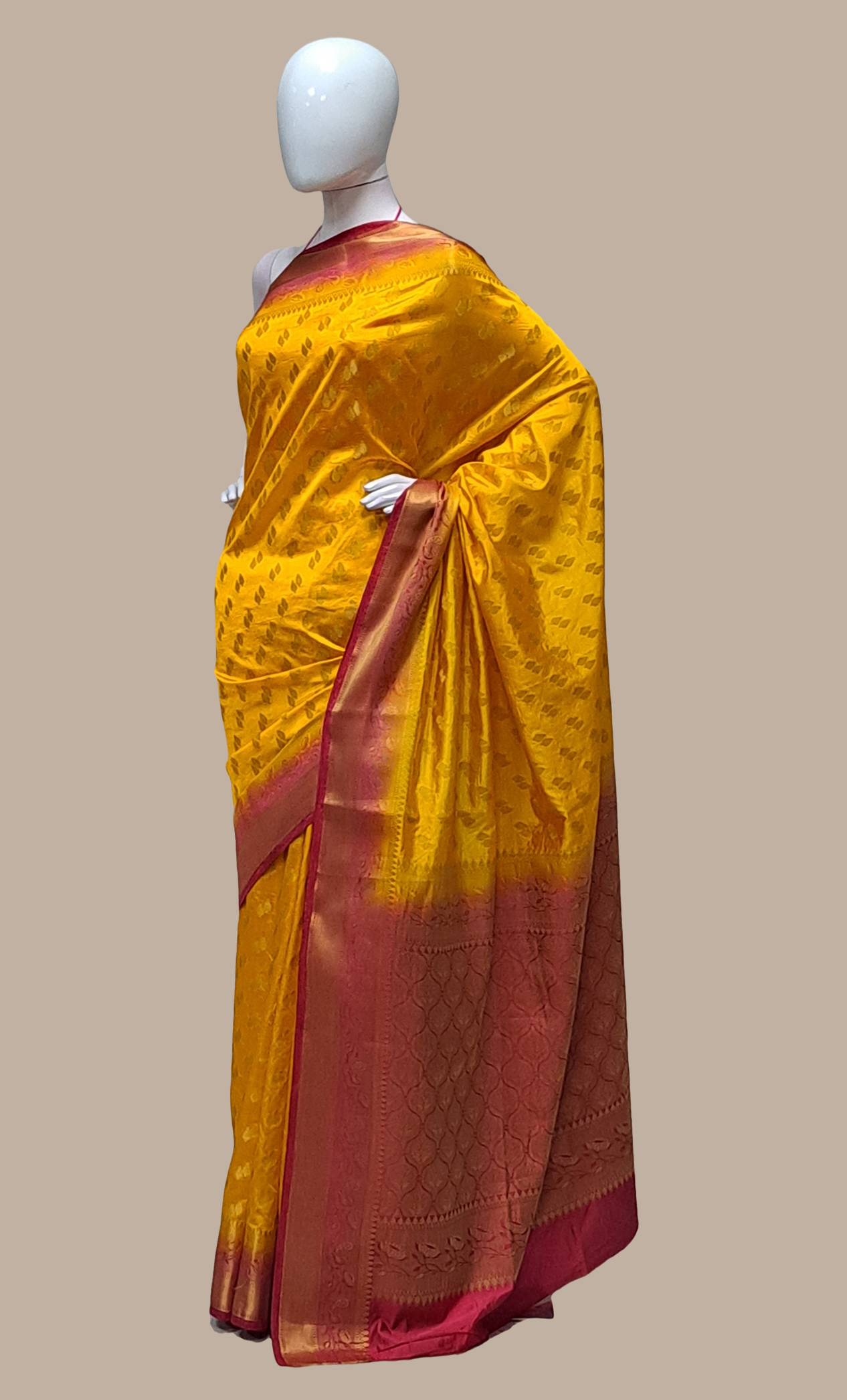 Deep Mustard Woven Art Silk Sari