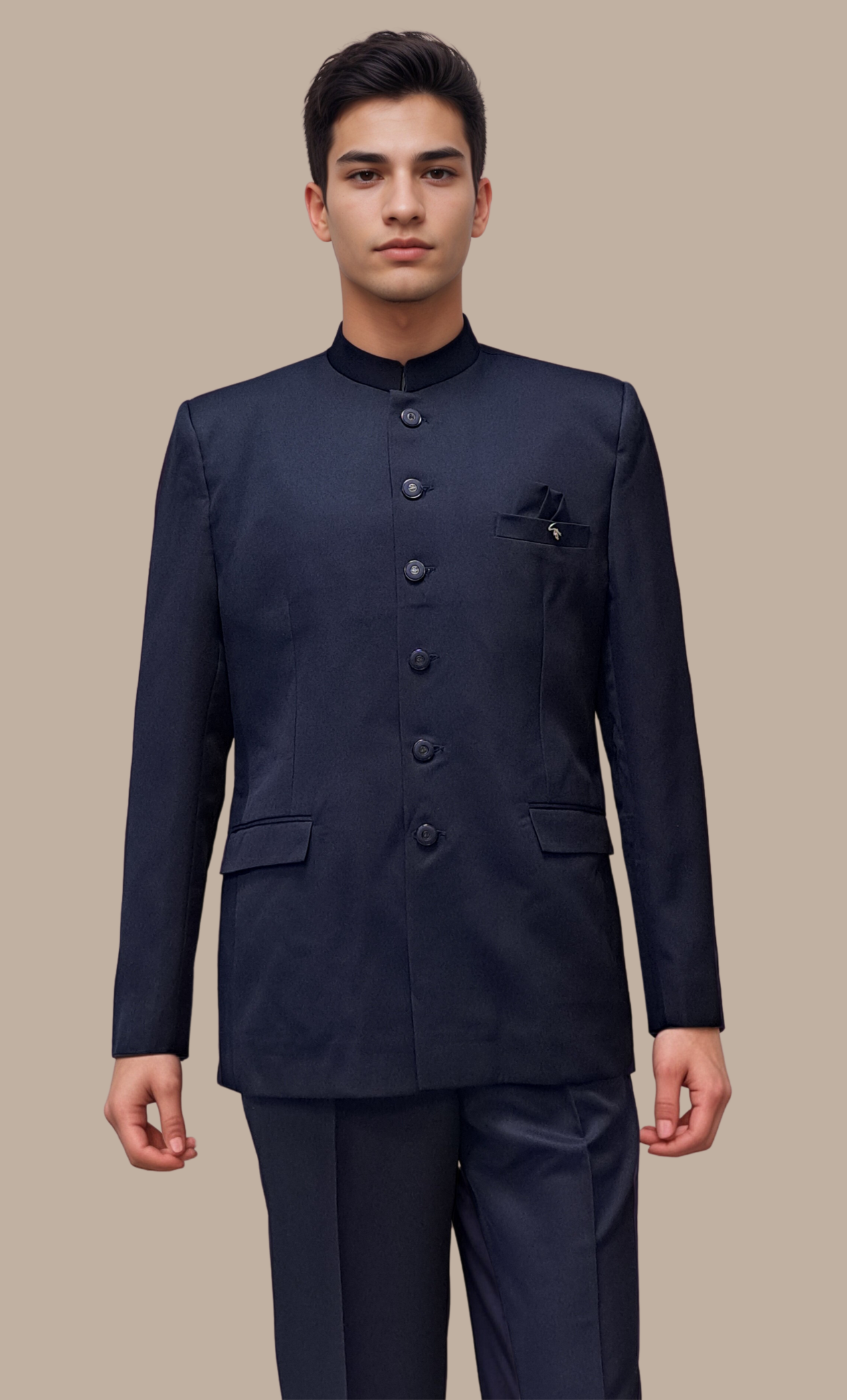 Mens Navy Jodhpuri Set