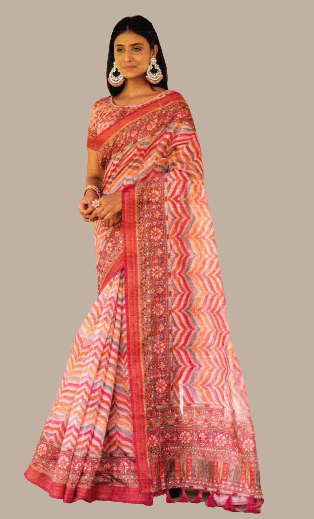 Blush Mink Printed Sari