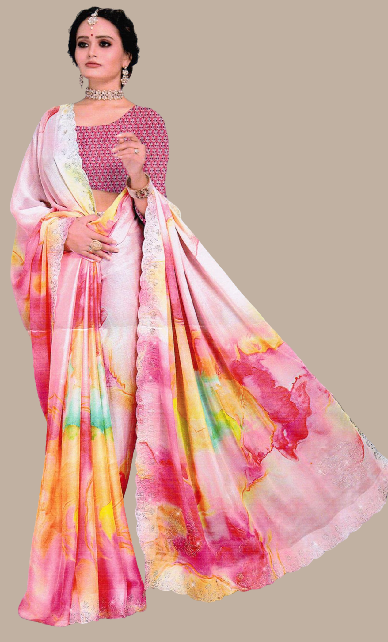 Soft Pink Shaded Sari