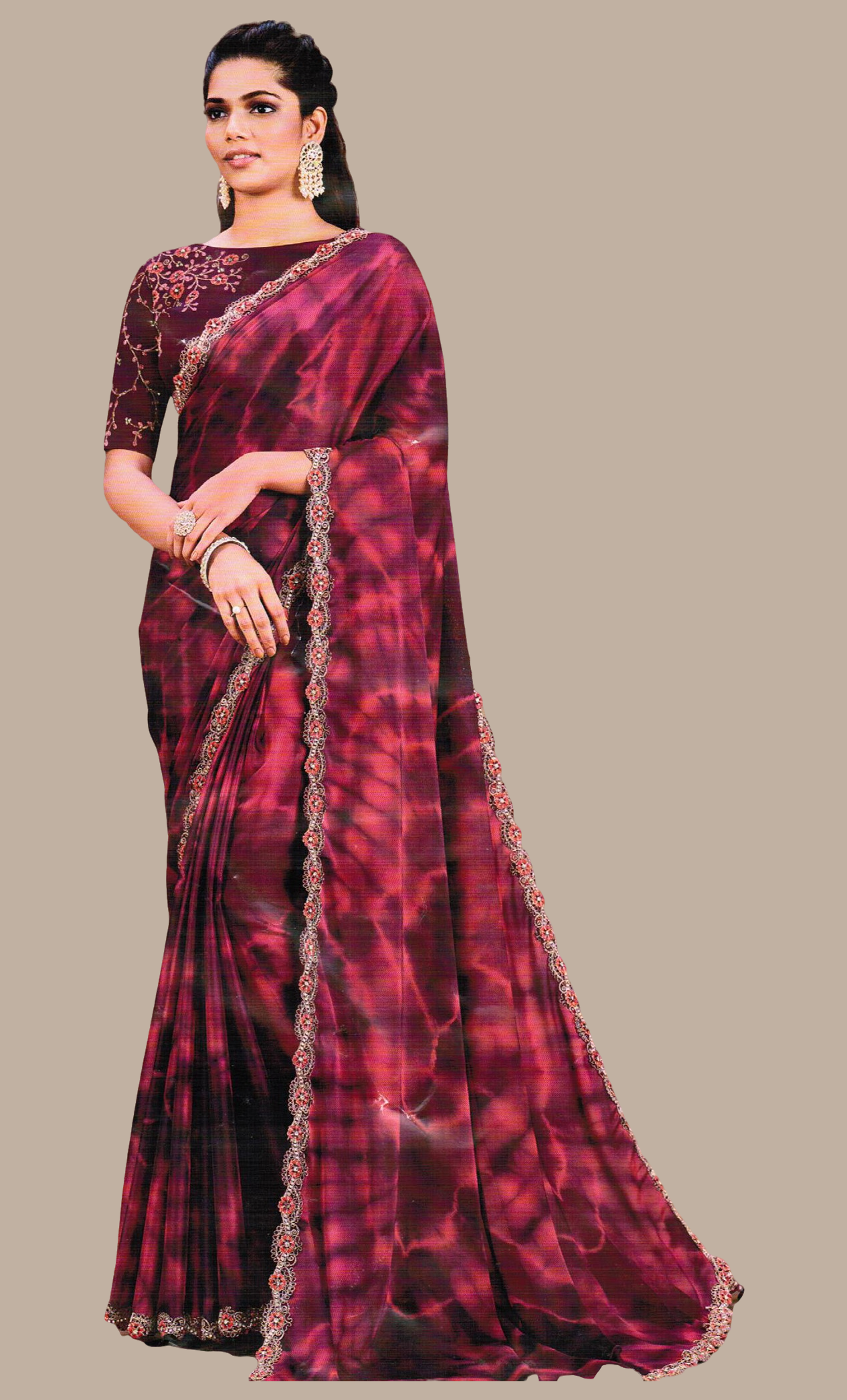 Plum Shaded Sari