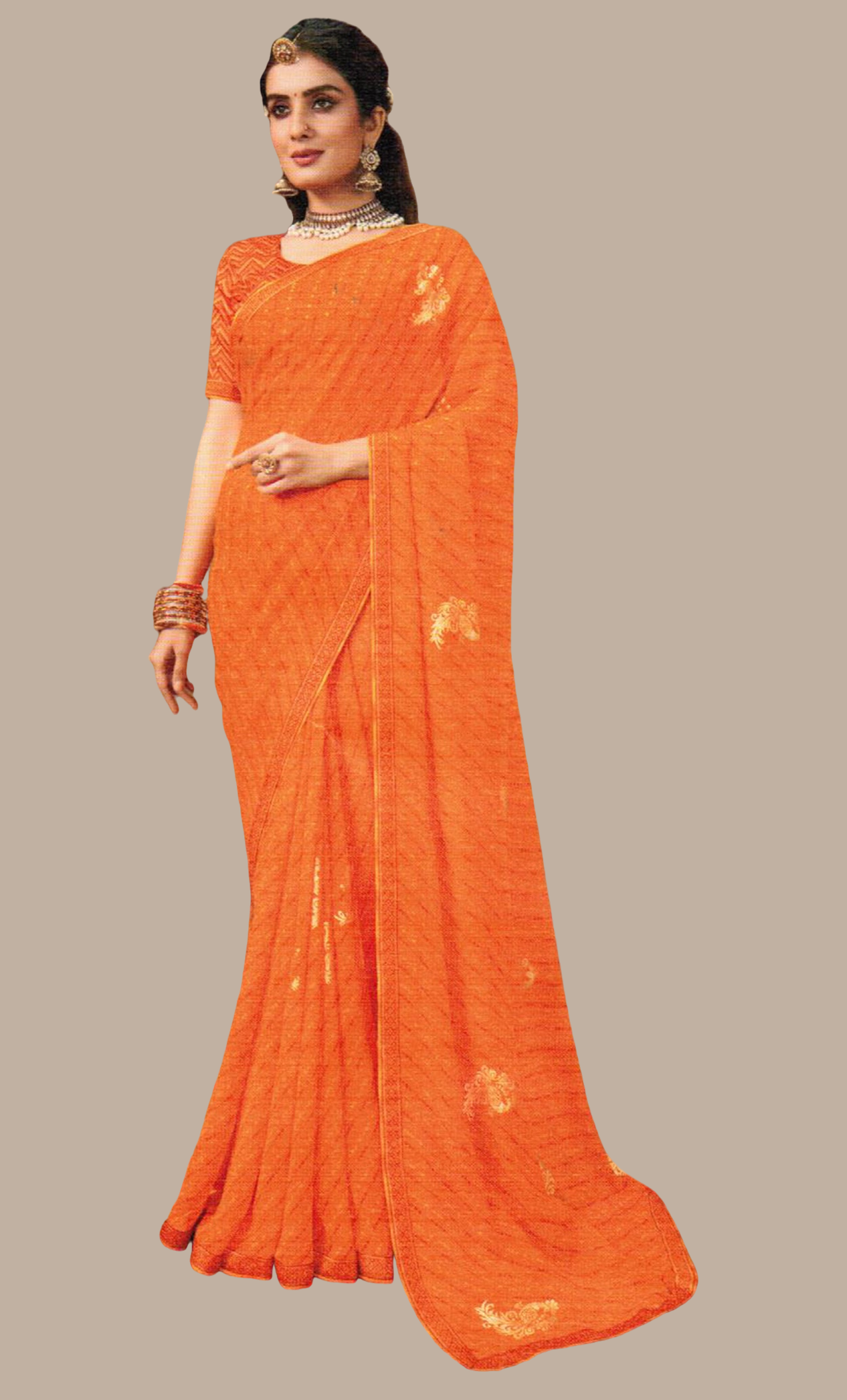 Deep Mustard Bandhani Printed Sari