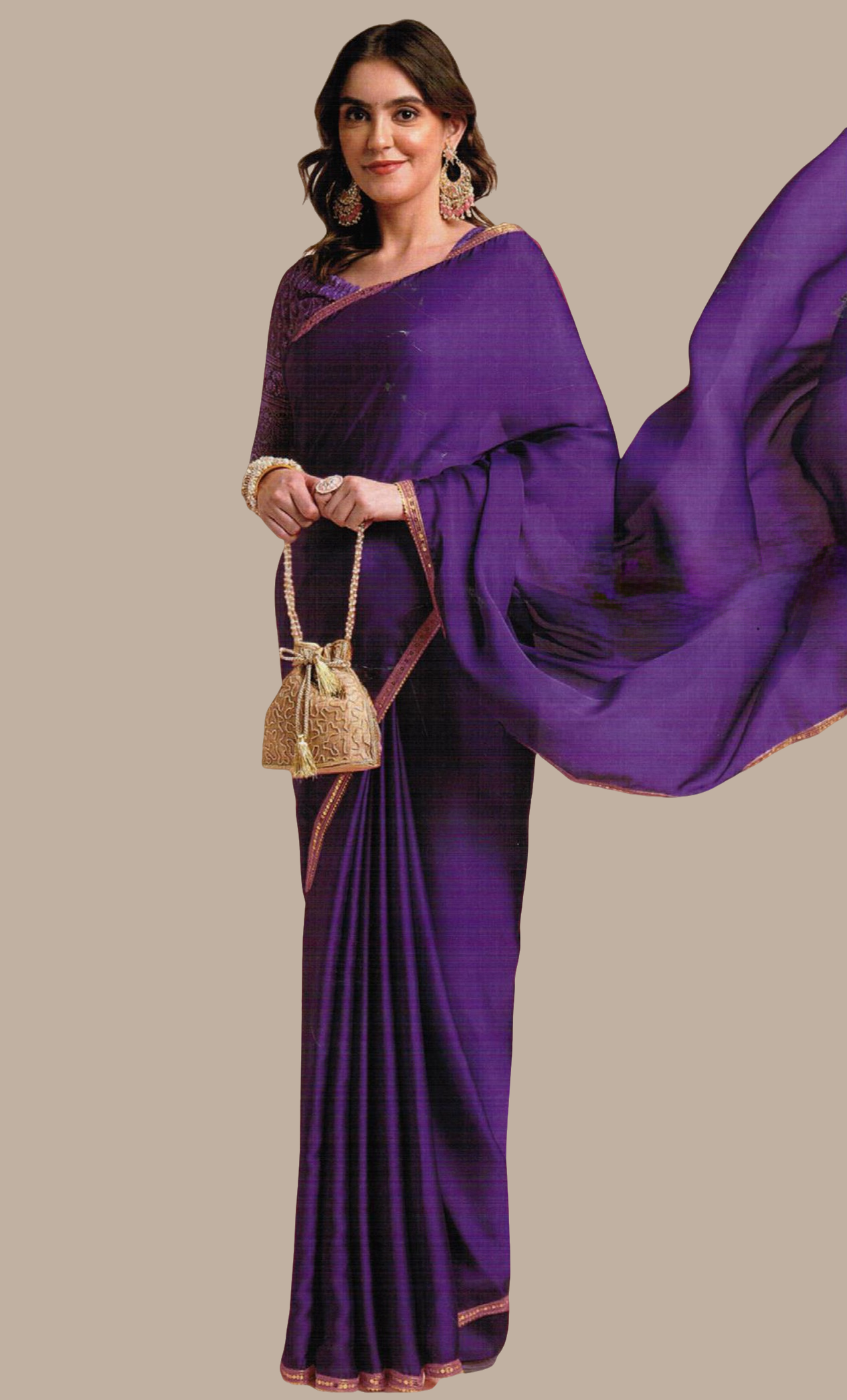 Dark Purple Sari