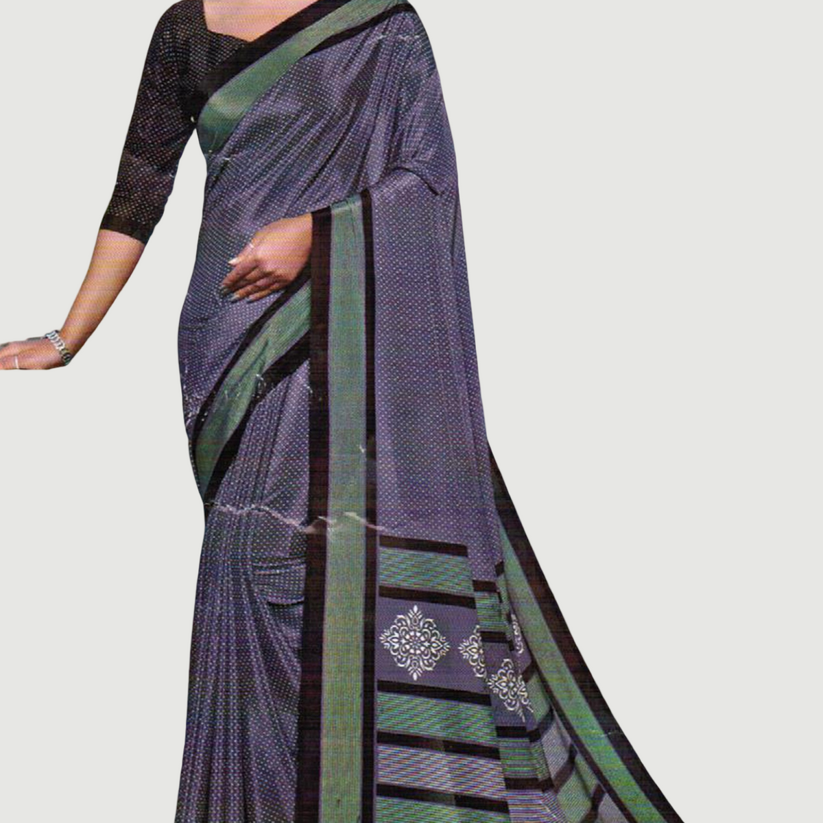 Deep Purple Printed Sari – Jayshrees / Rivaz