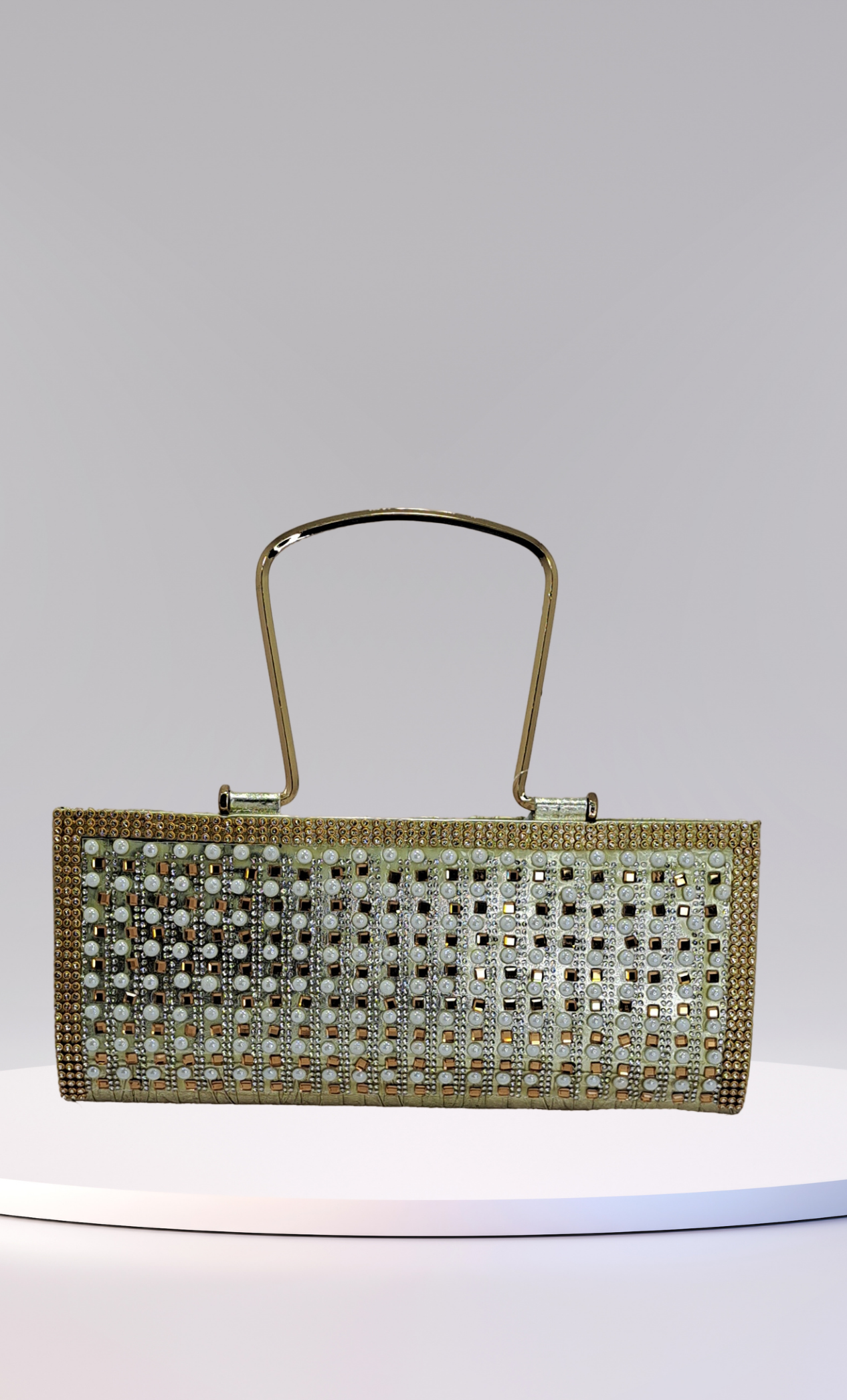 Gold Pearl Work Handbag