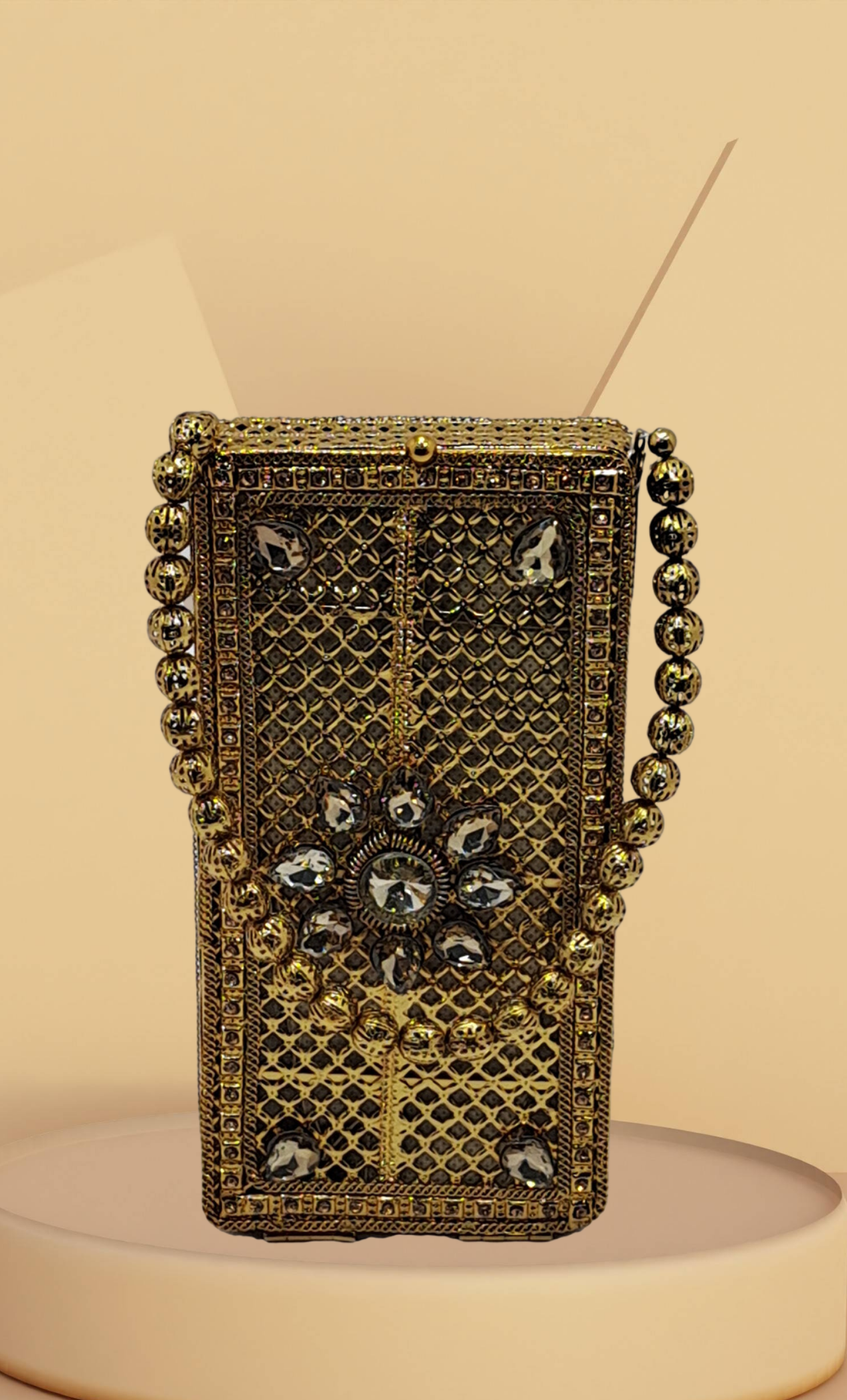 Gold Metal Cell Phone Bag