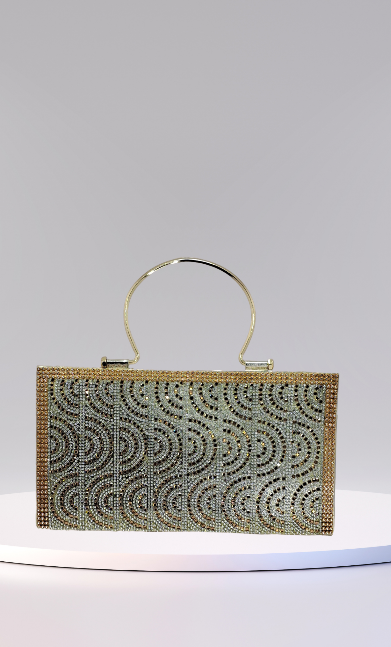 Light Gold Stonework Handbag