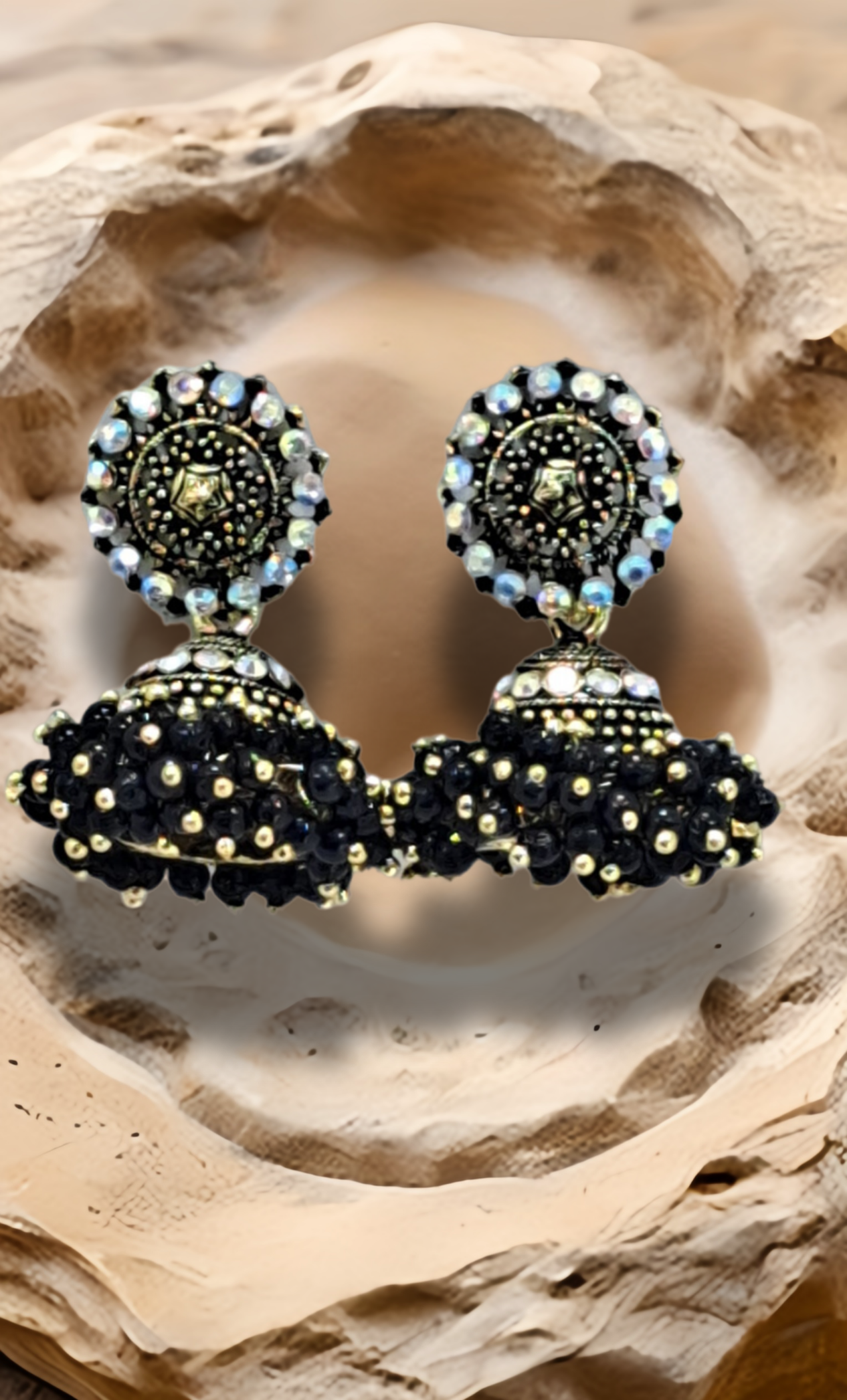 Black Jumki Earrings