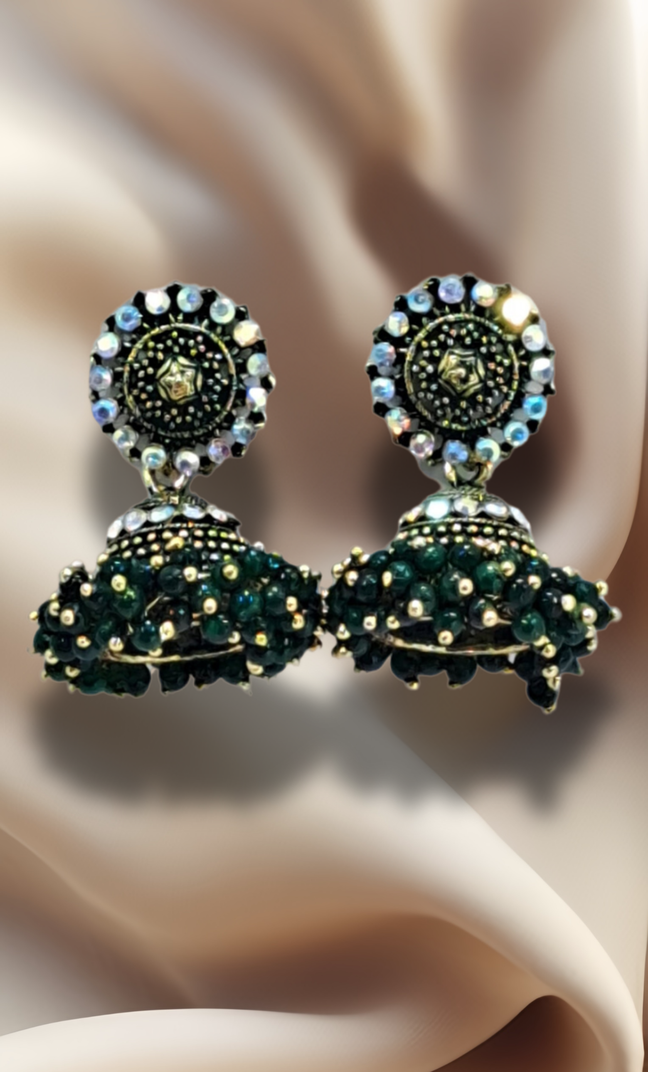 Deep Green Jumki Earrings