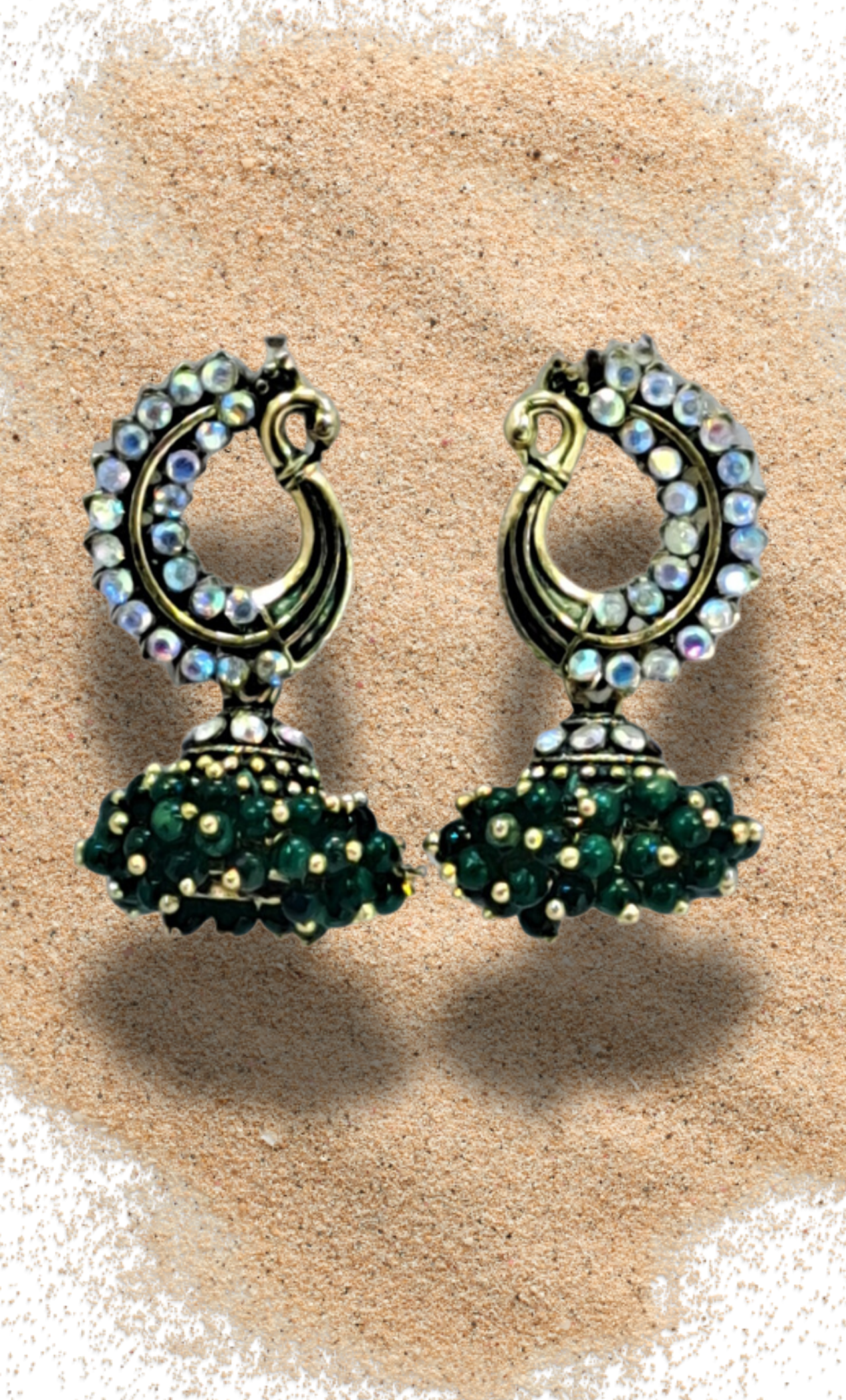 Deep Green Jumki Earrings