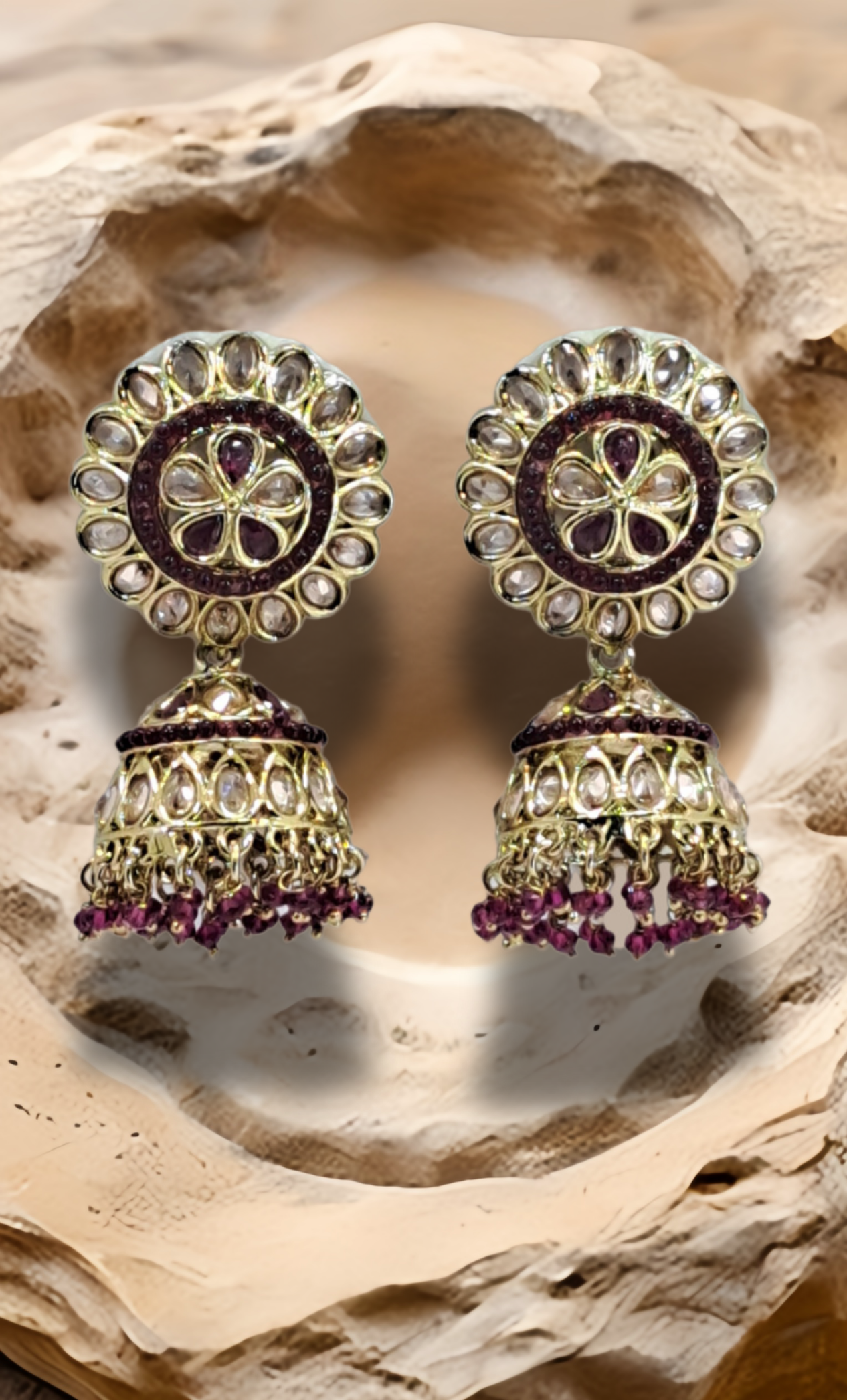 Plum Jumki Earrings