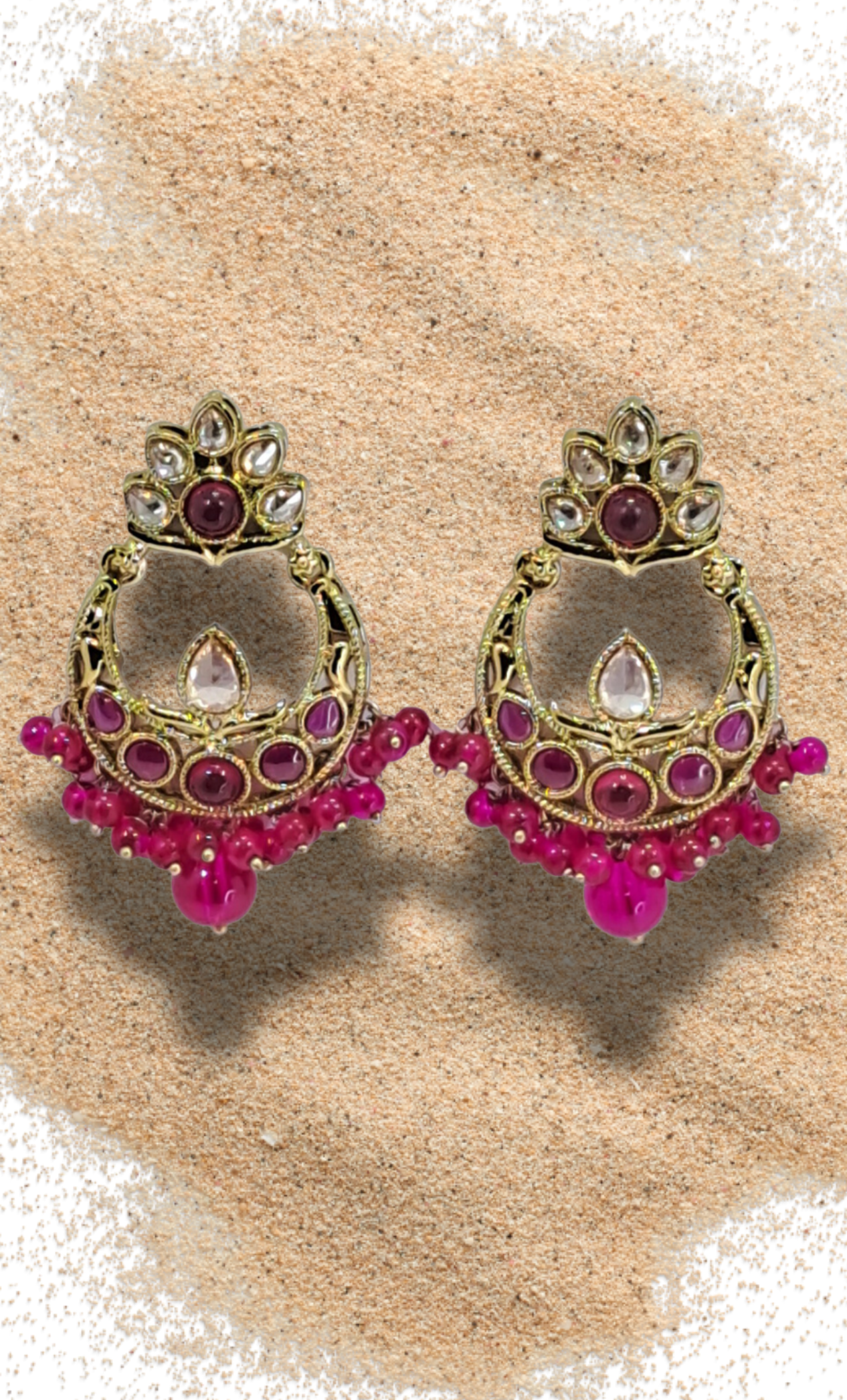 Deep Cerise Drop Earrings