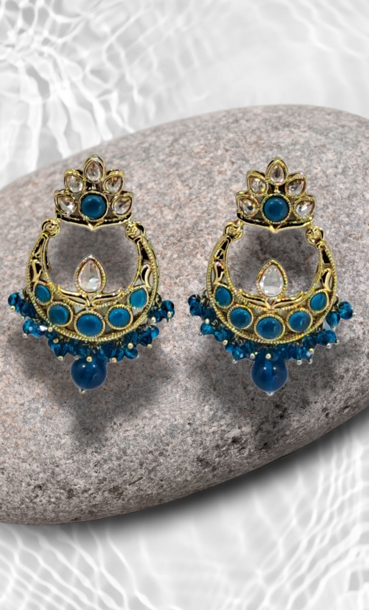 Deep Teal Drop Earrings