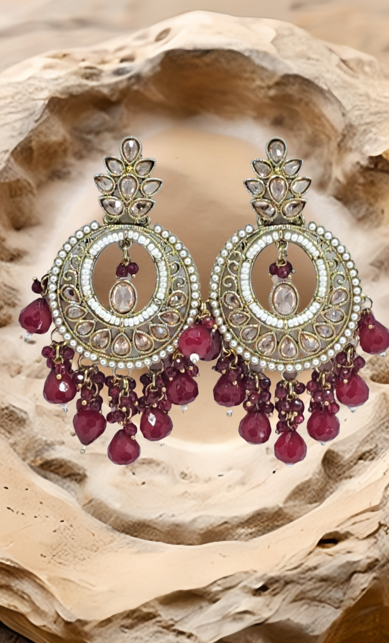 Deep Plum Drop Earrings