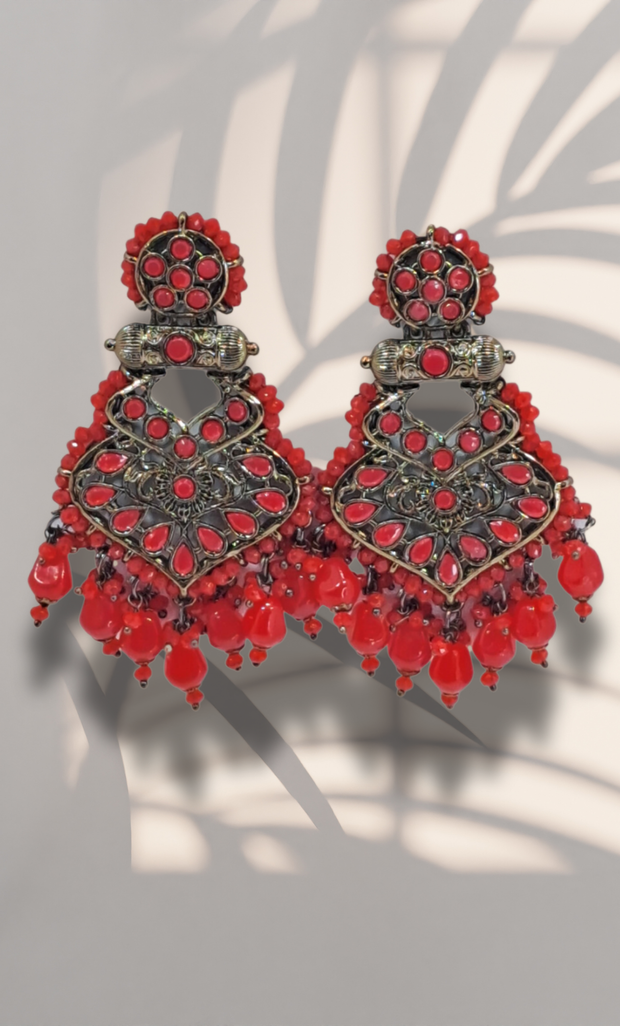 Deep Red Drop Earrings