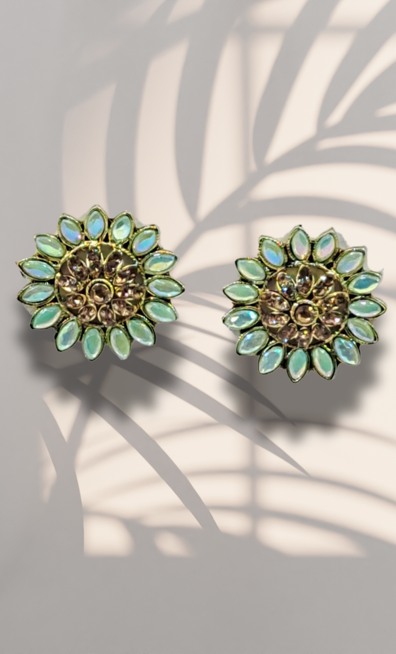 Light Green Stud Earrings