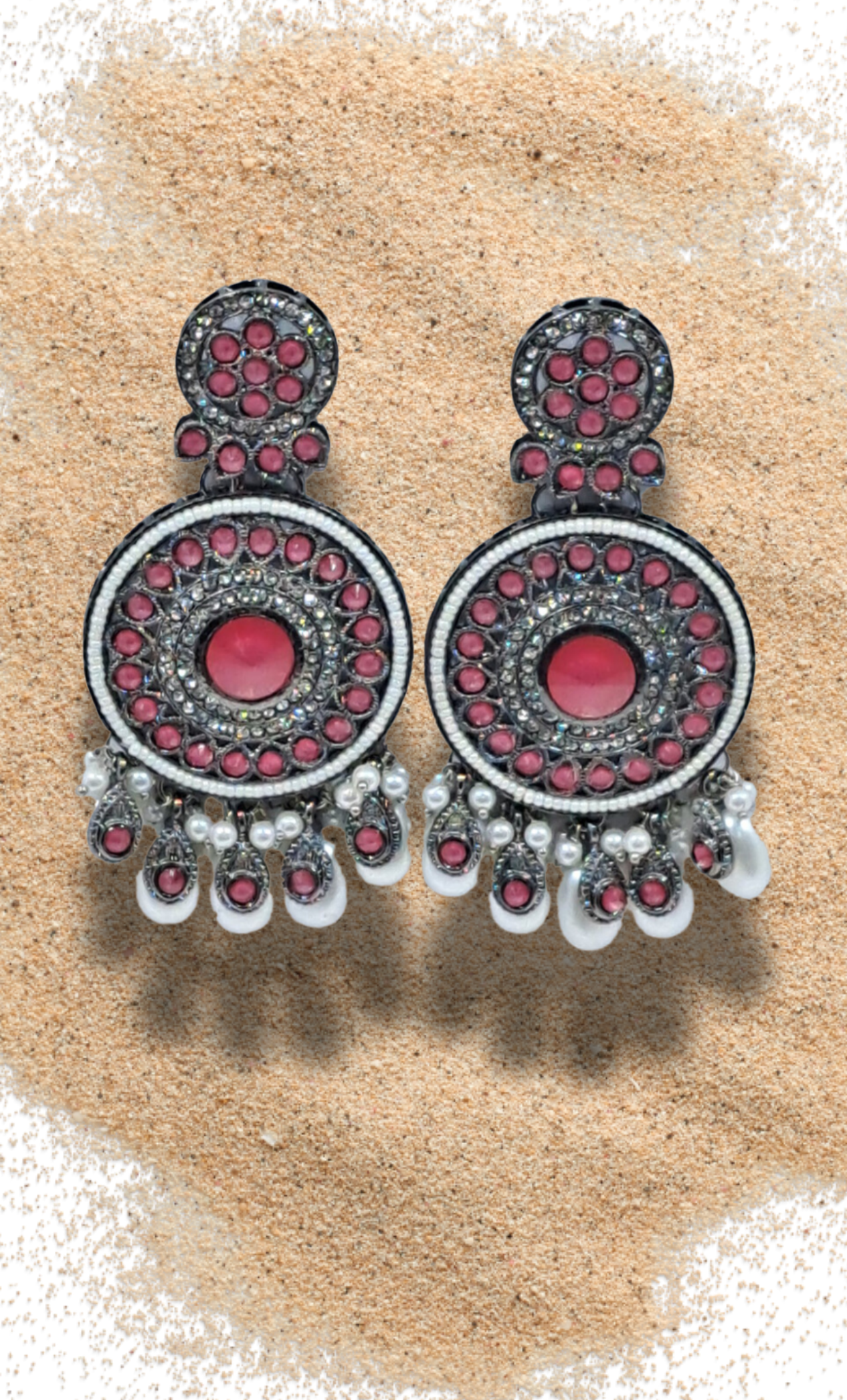 Deep Pink Drop Earrings