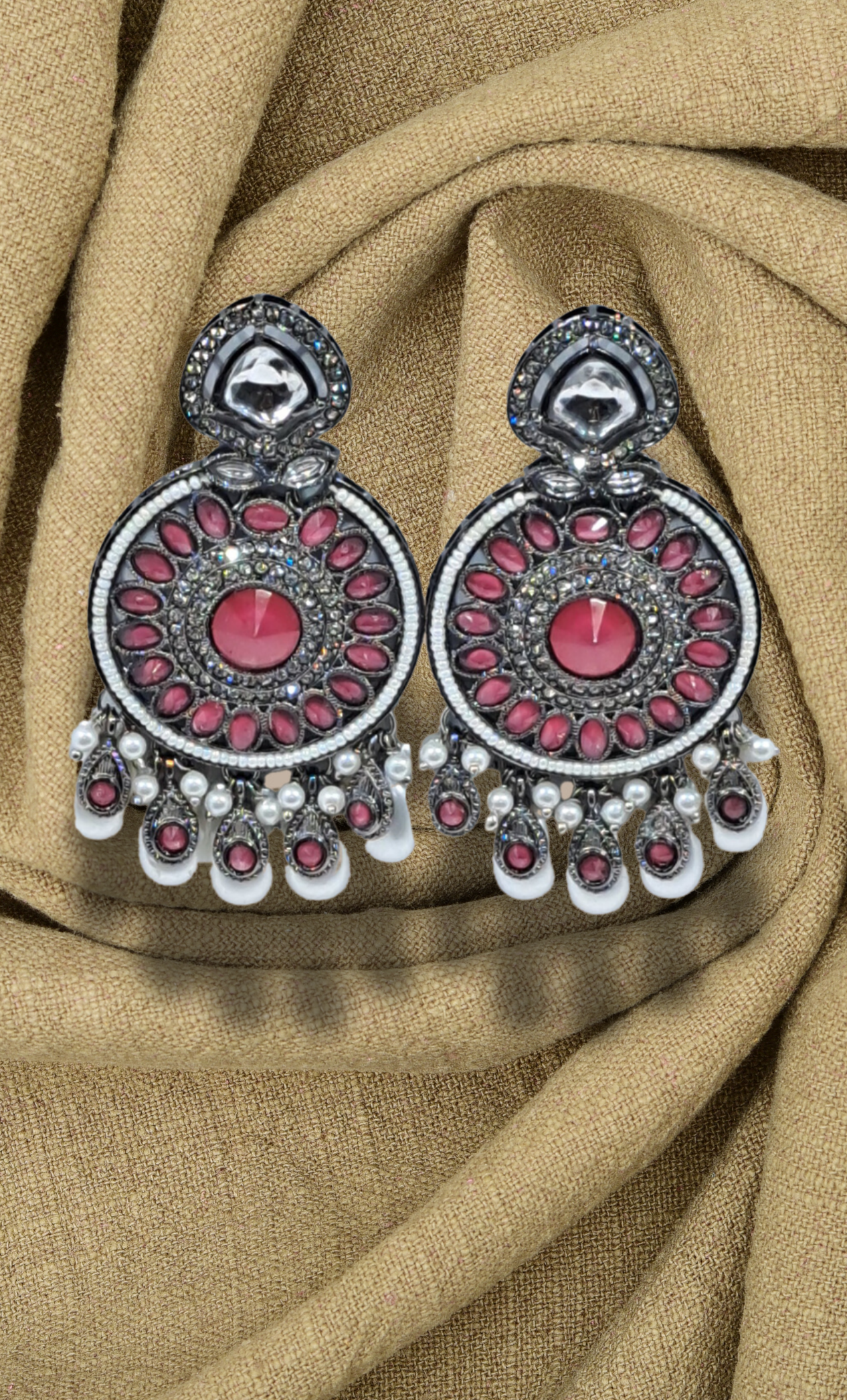 Deep Pink Drop Earrings