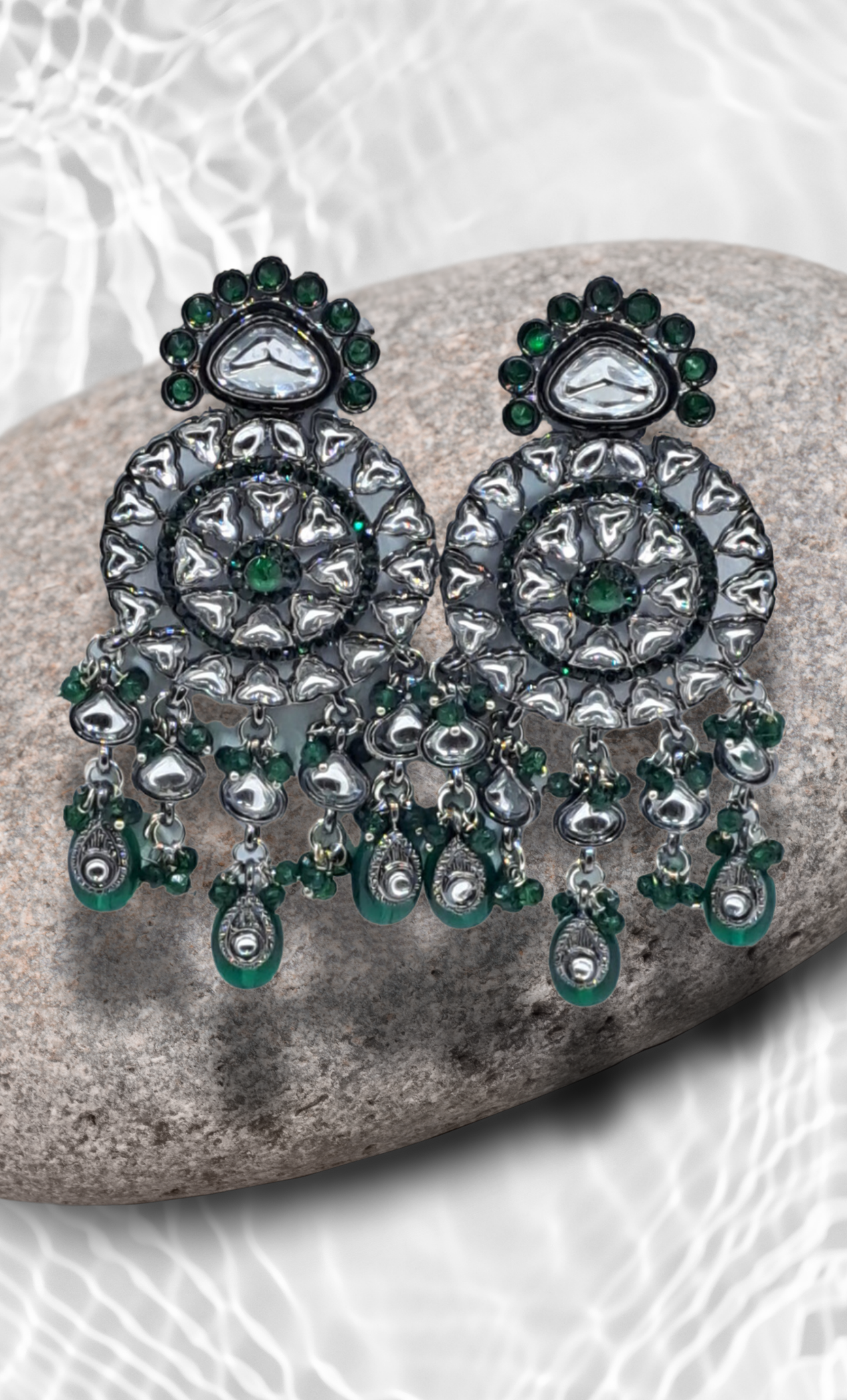 Deep Green Drop Earrings