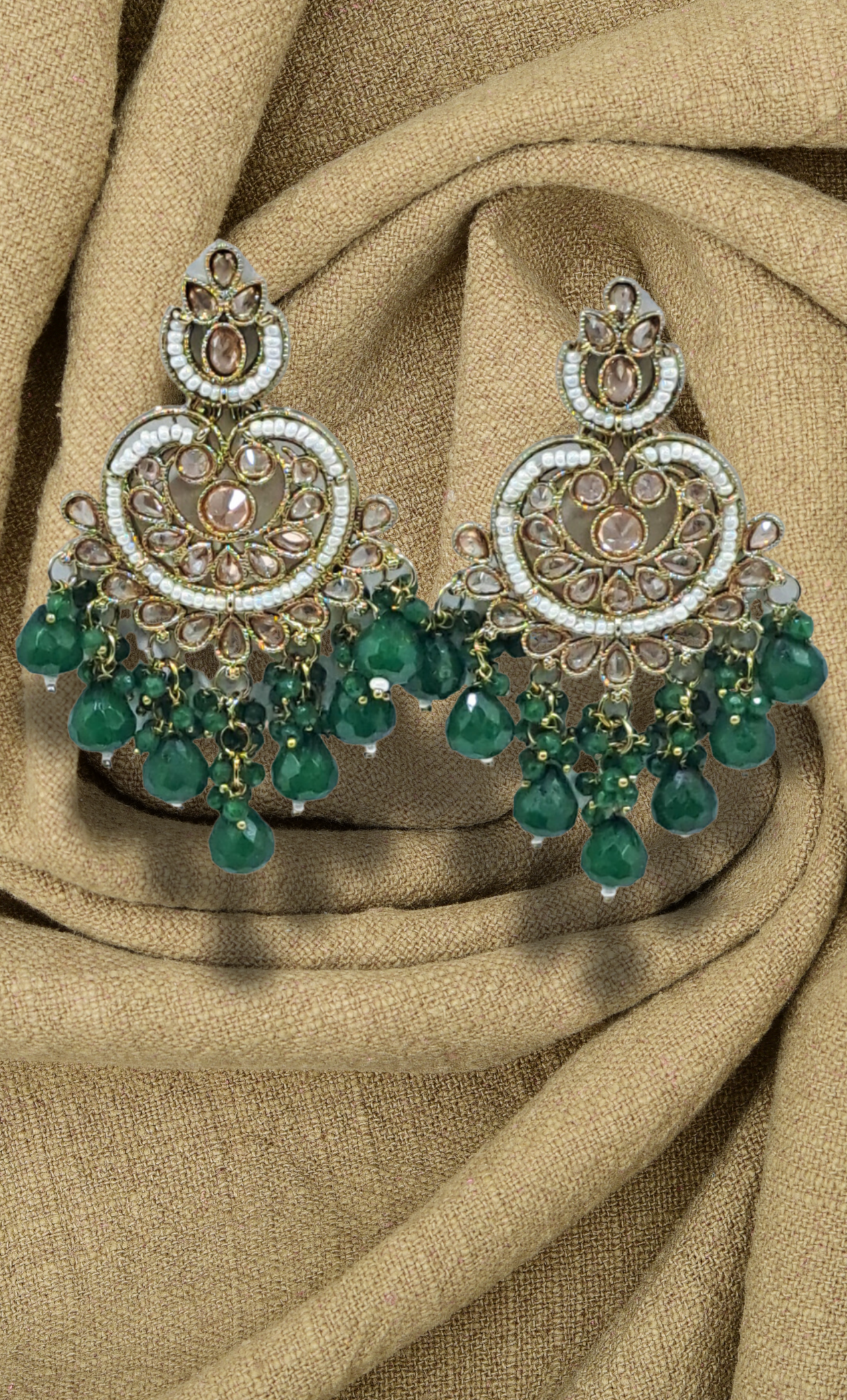 Deep Green Drop Earrings