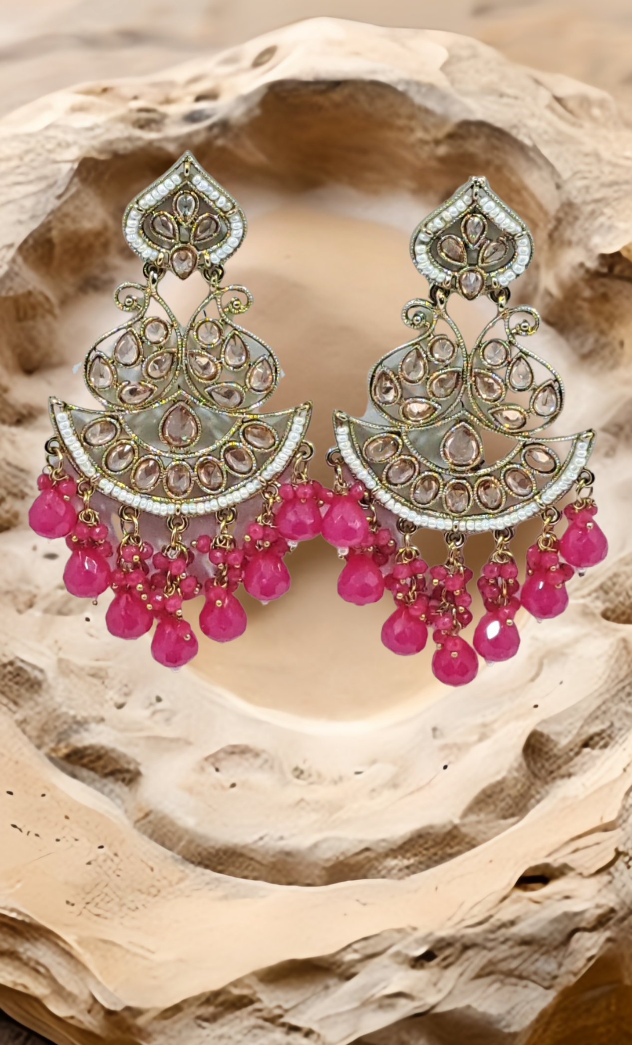 Deep Cerise Drop Earrings